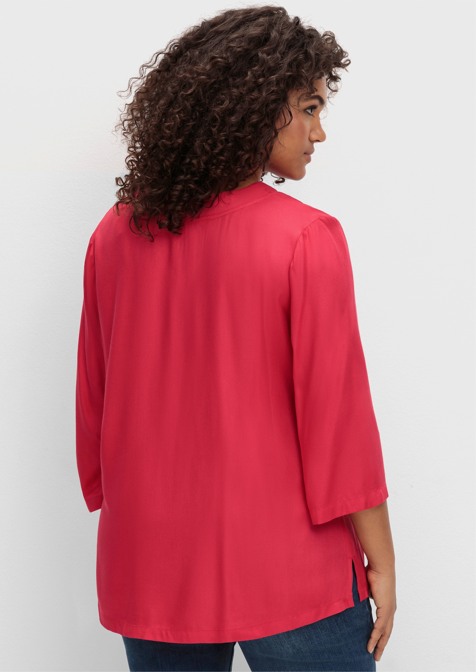 sheego Tunika mit V-Ausschnitt - magenta