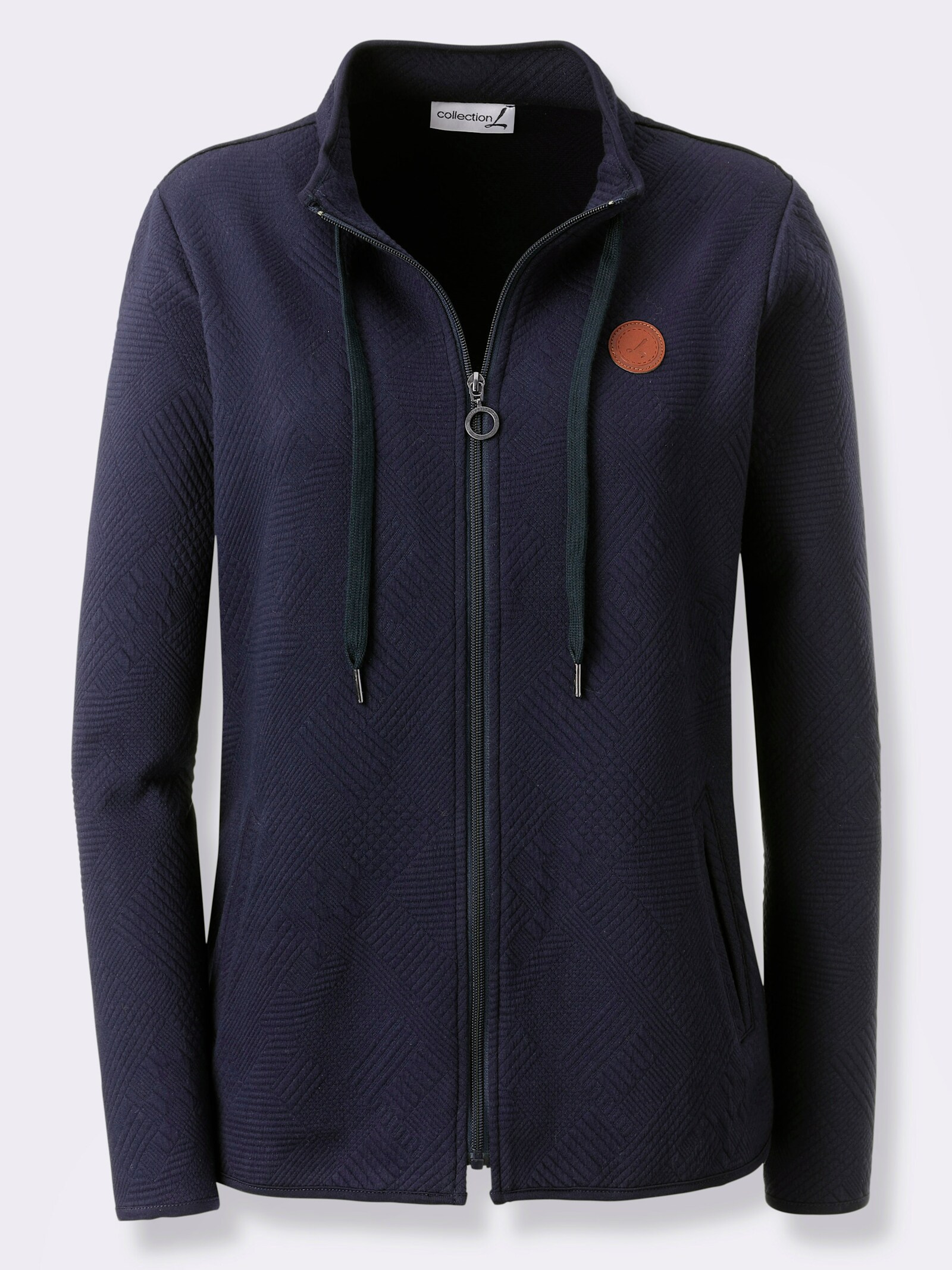 Shirtjacke im Jacquard-Mustermix - marine