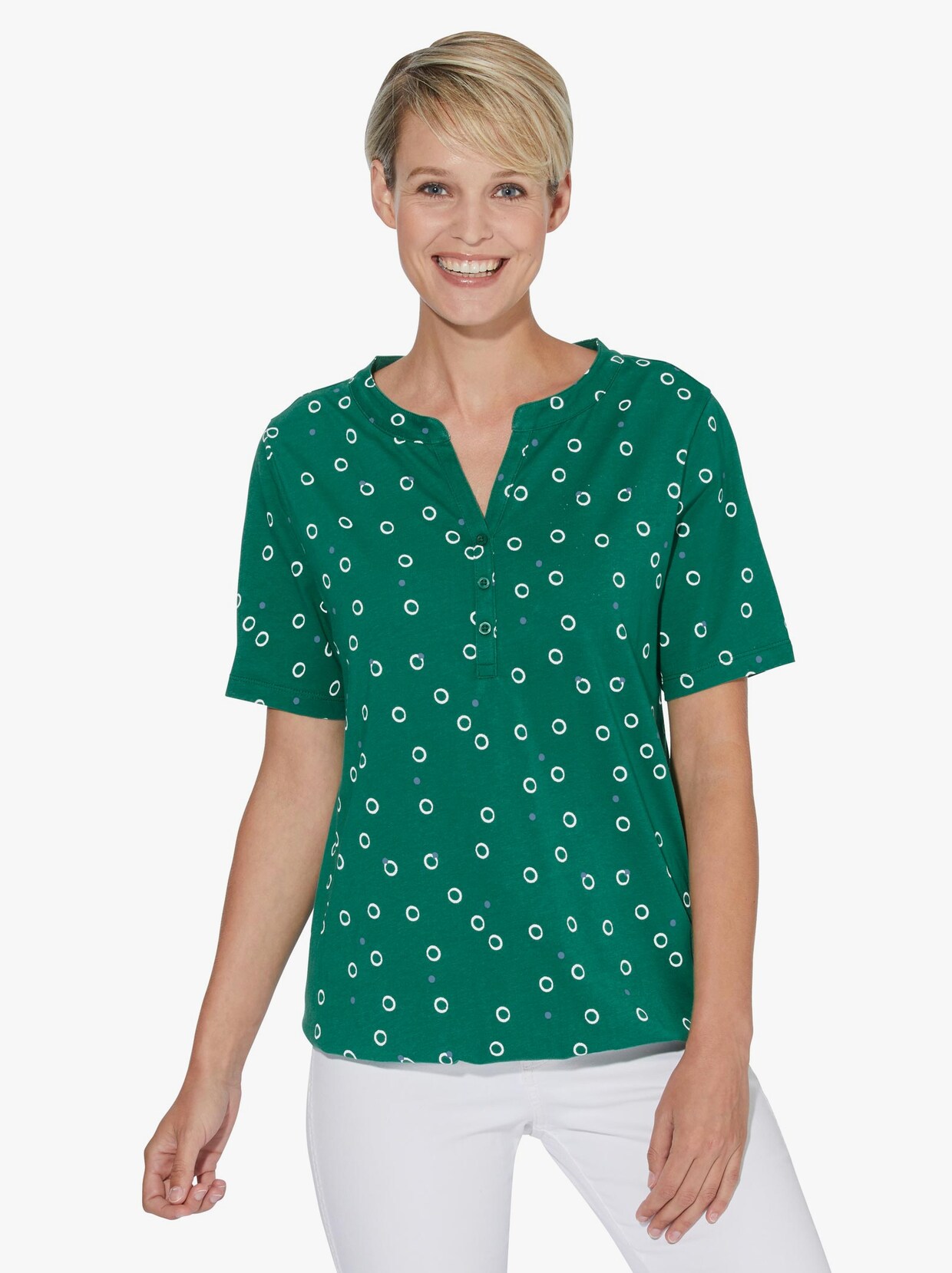 T-Shirt - grün-weiß-bedruckt