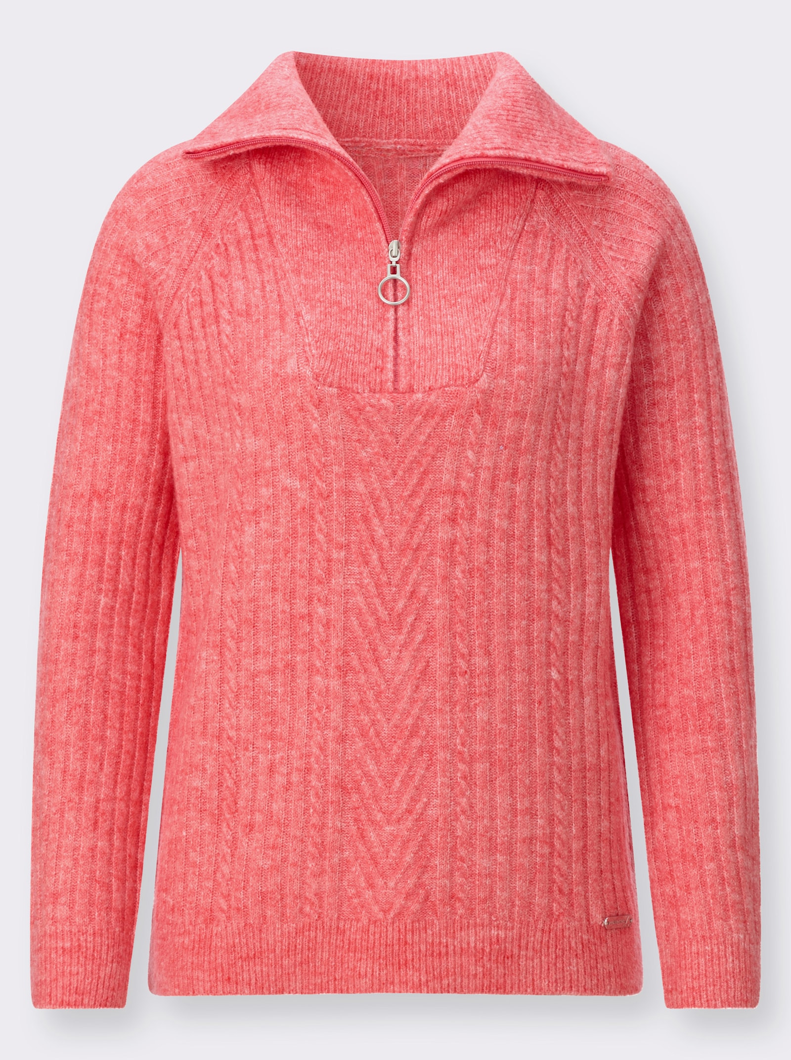 Troyer im Rippstrick - grapefruit-meliert