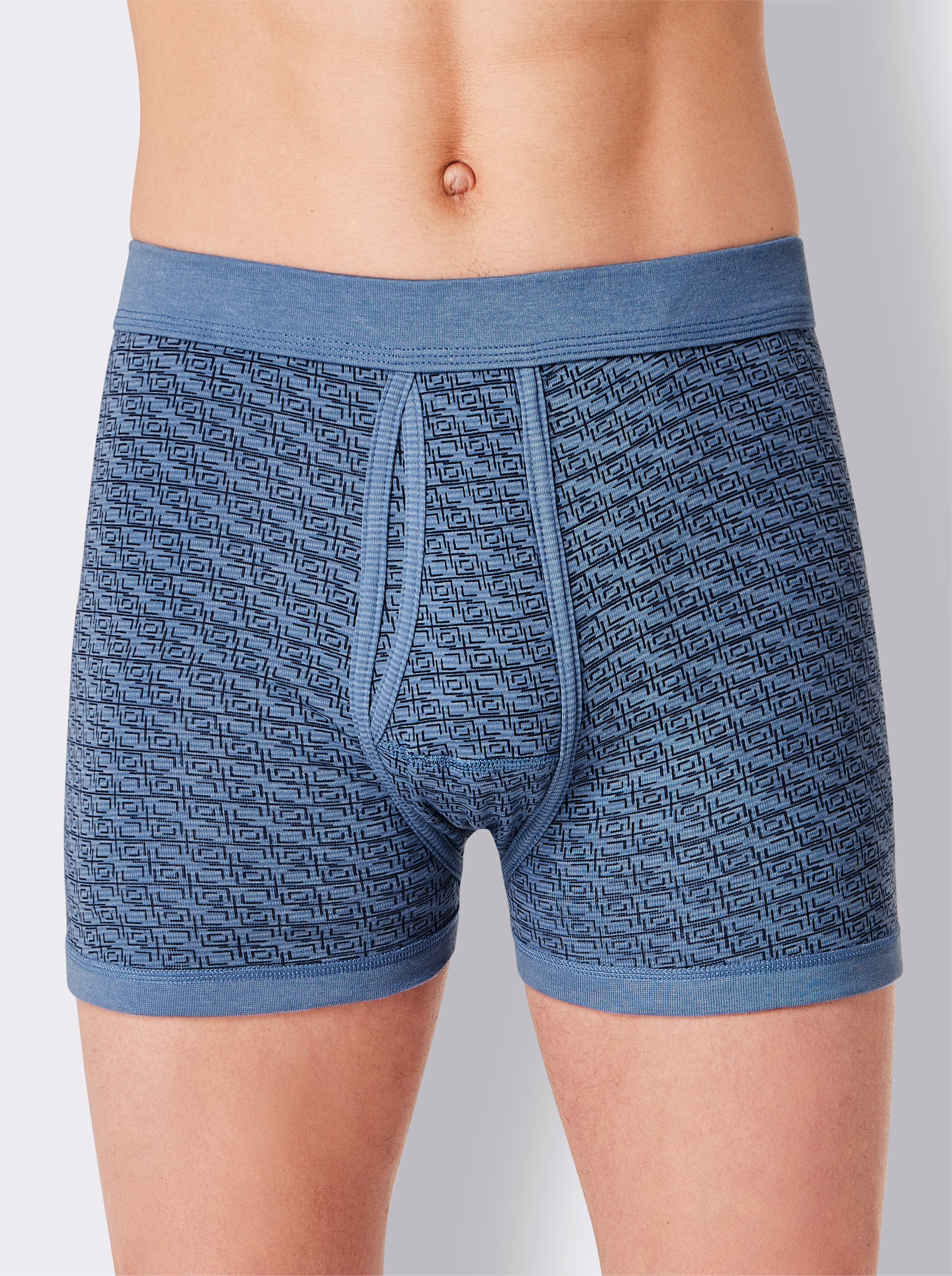 wäschepur men Boxerky - světlemodrá-potisk