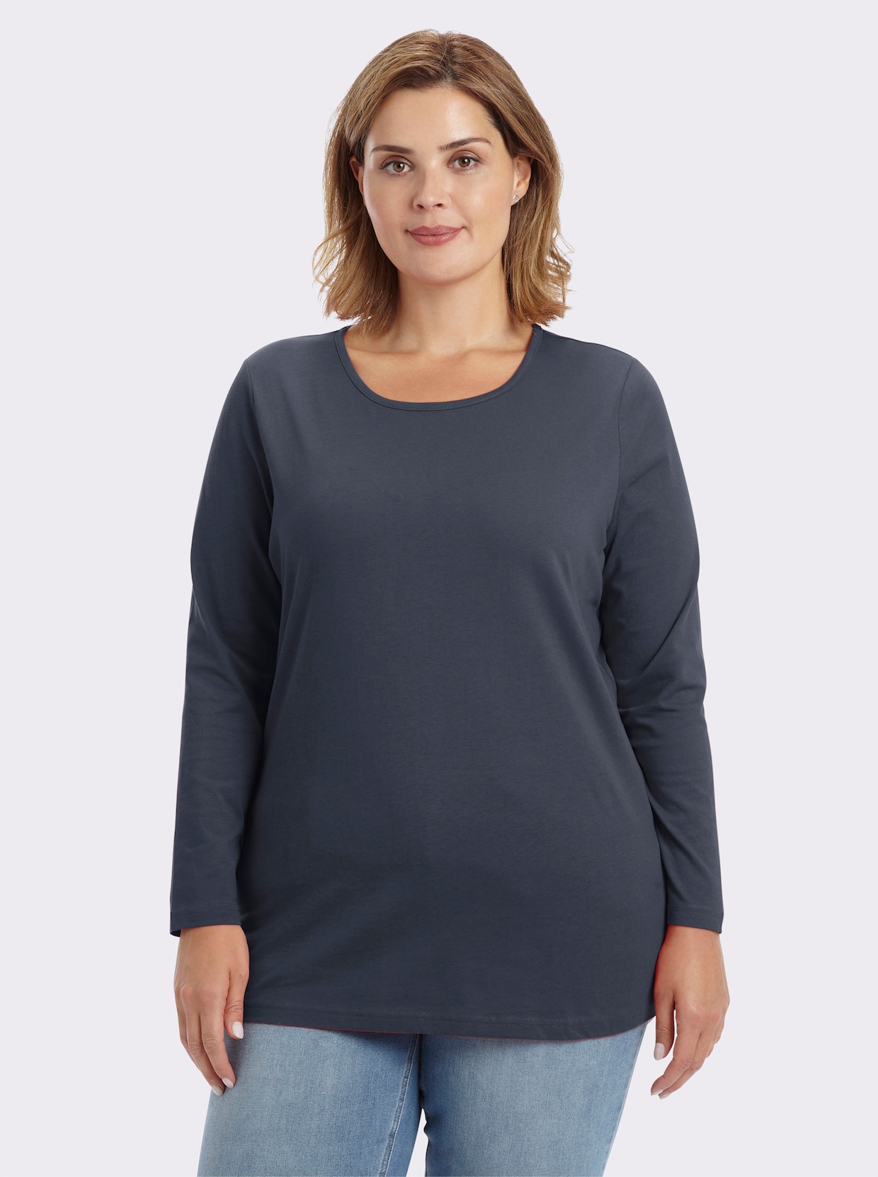 Langarmshirt in weiter Form - marine