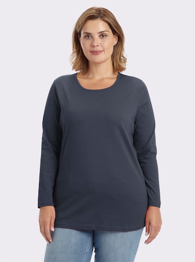 Langarmshirt in weiter Form - marine