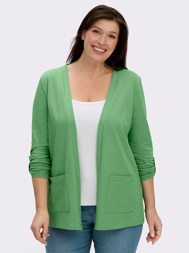 Shirtjacke mit Flammgarn-Struktur - apfel