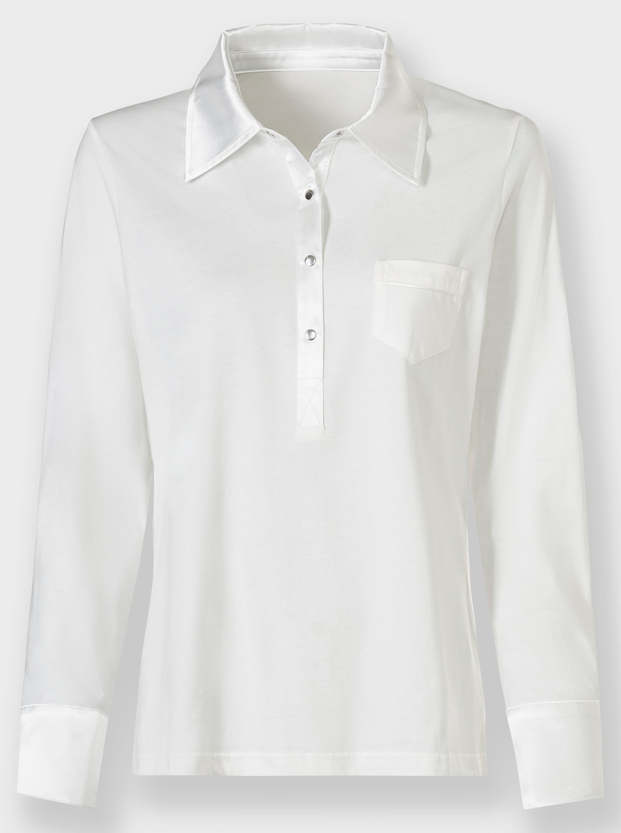 Poloshirt met lange mouwen - wit