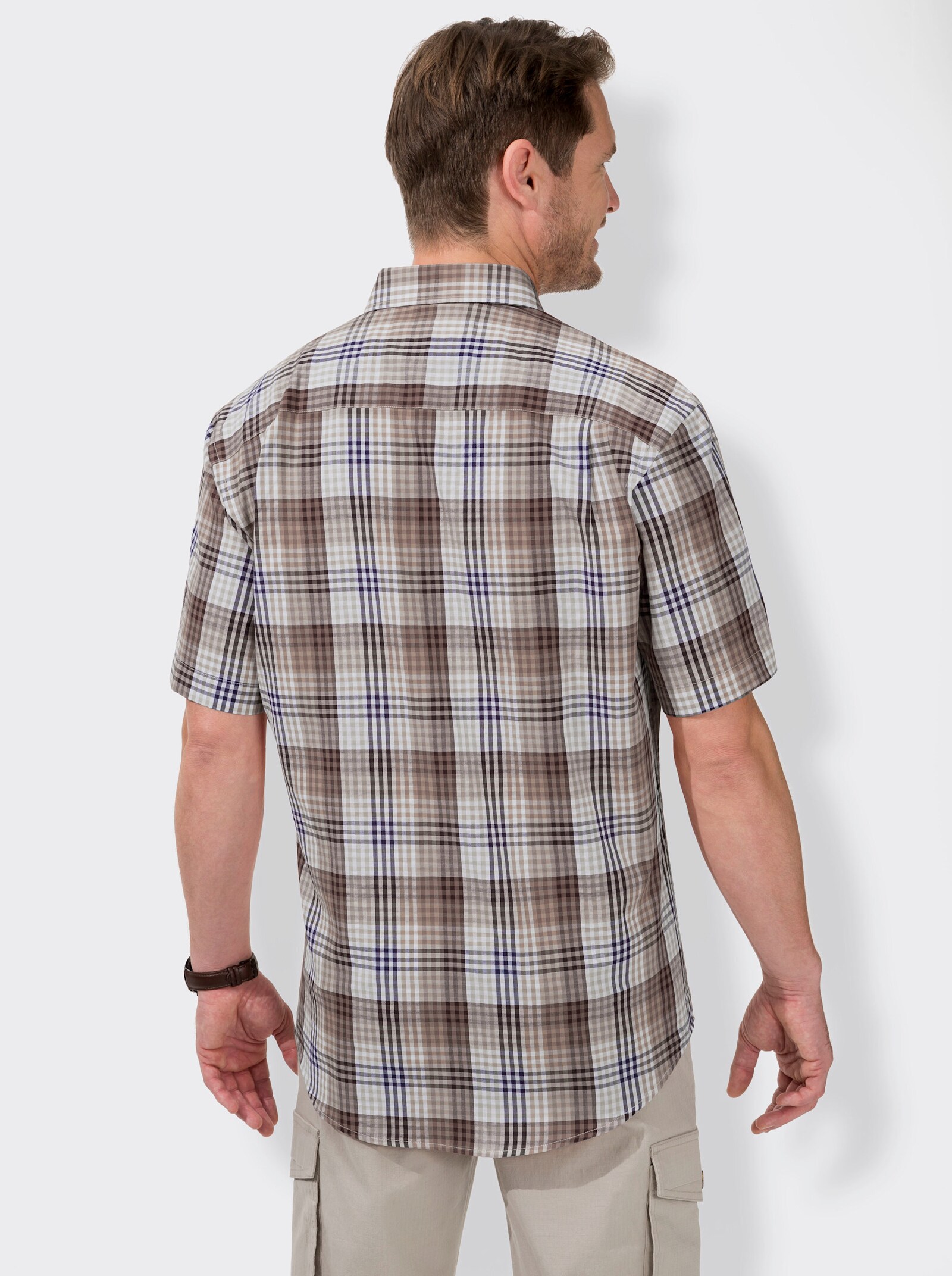 Catamaran Kurzarm-Hemd - braun-kariert