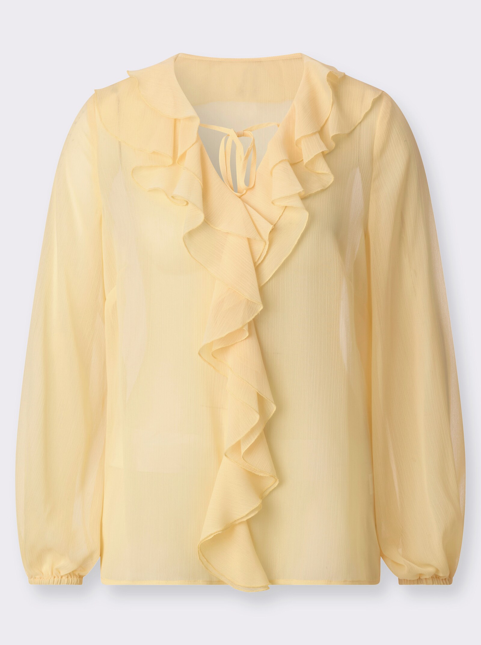 Schlupfbluse mit Volants - vanille