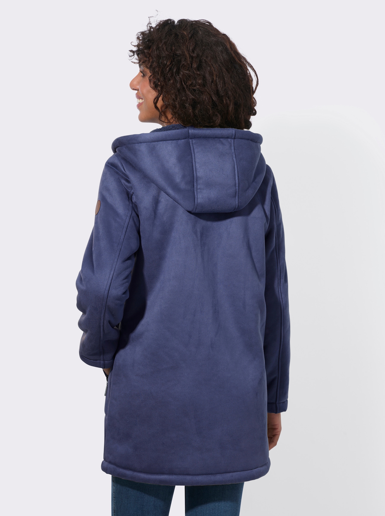  Outdoorjacke in Lammfelloptik - marine