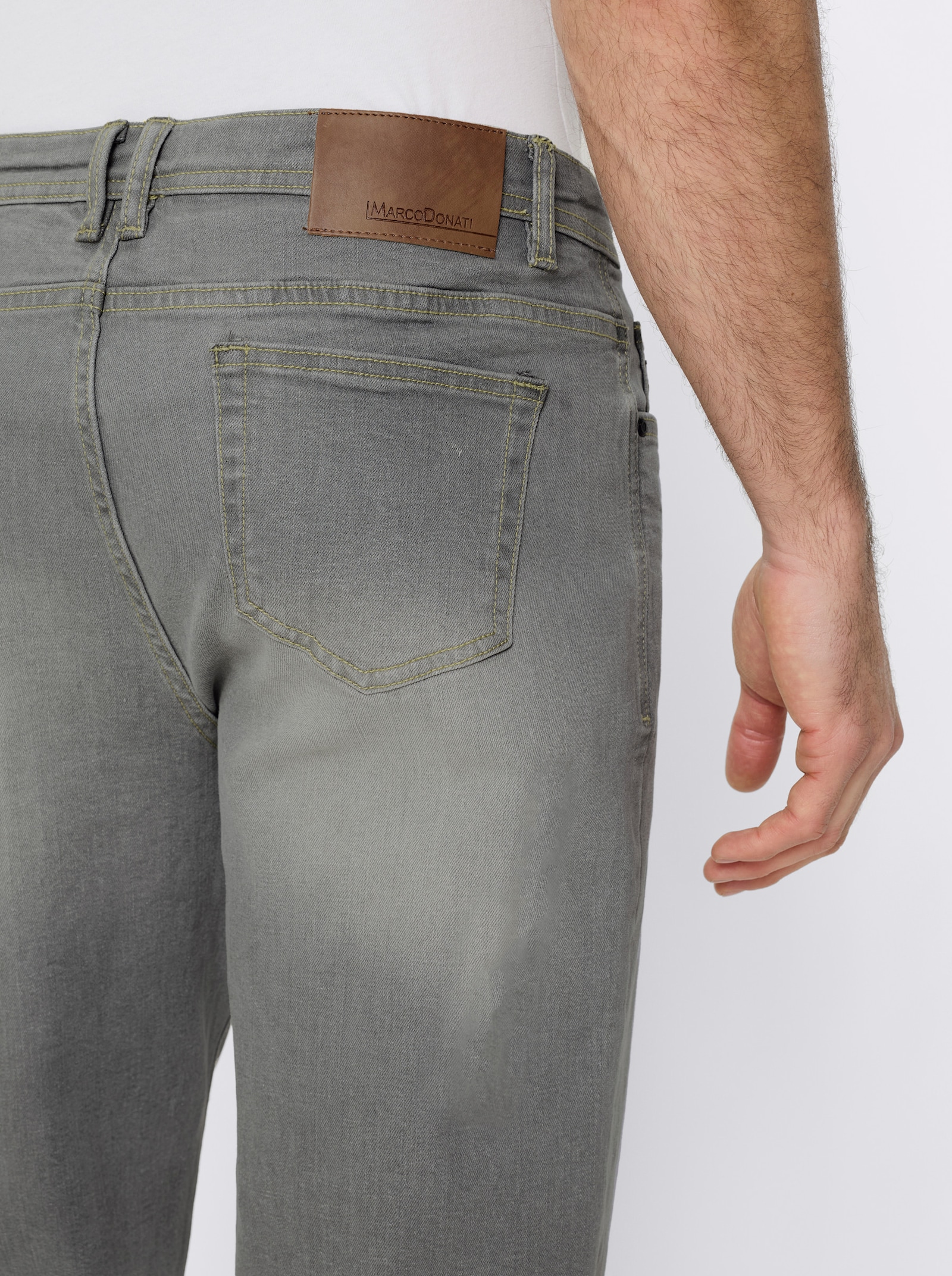Marco Donati 5-Pocket-Jeans mit kontrastfarbenen Nähten - grey denim