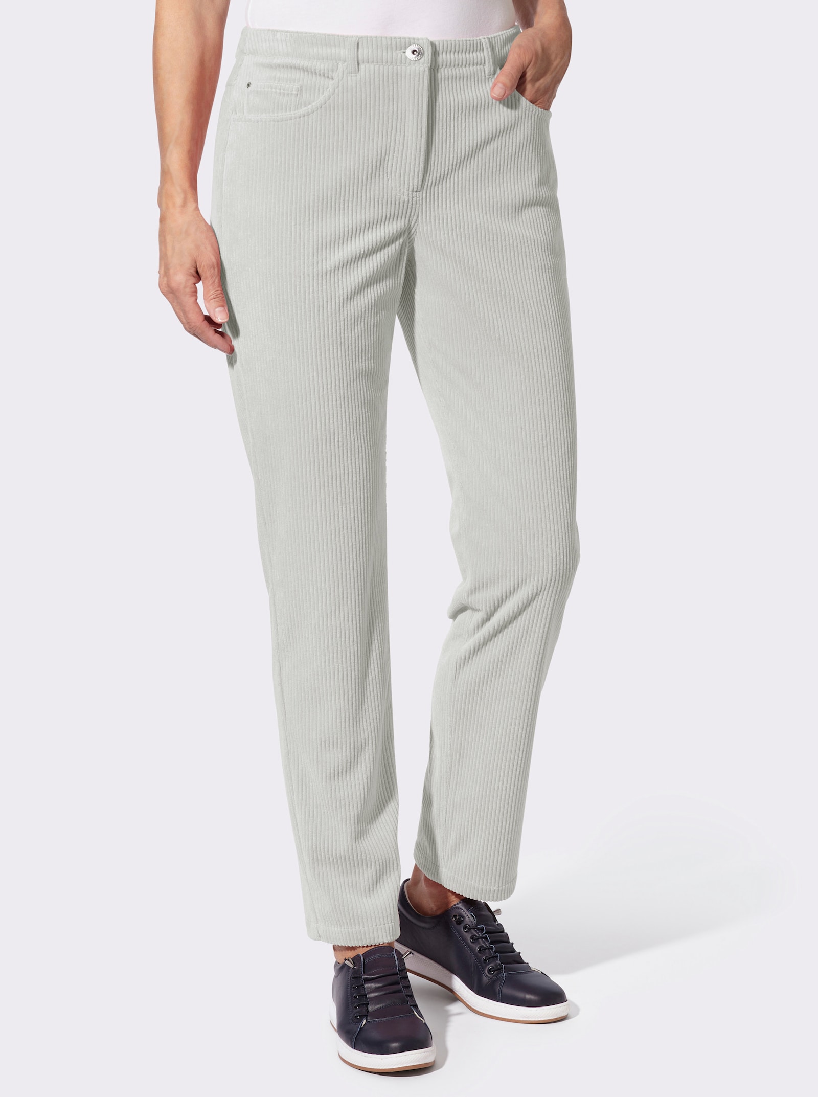 Cordhose in 5-Pocket-Form - ecru