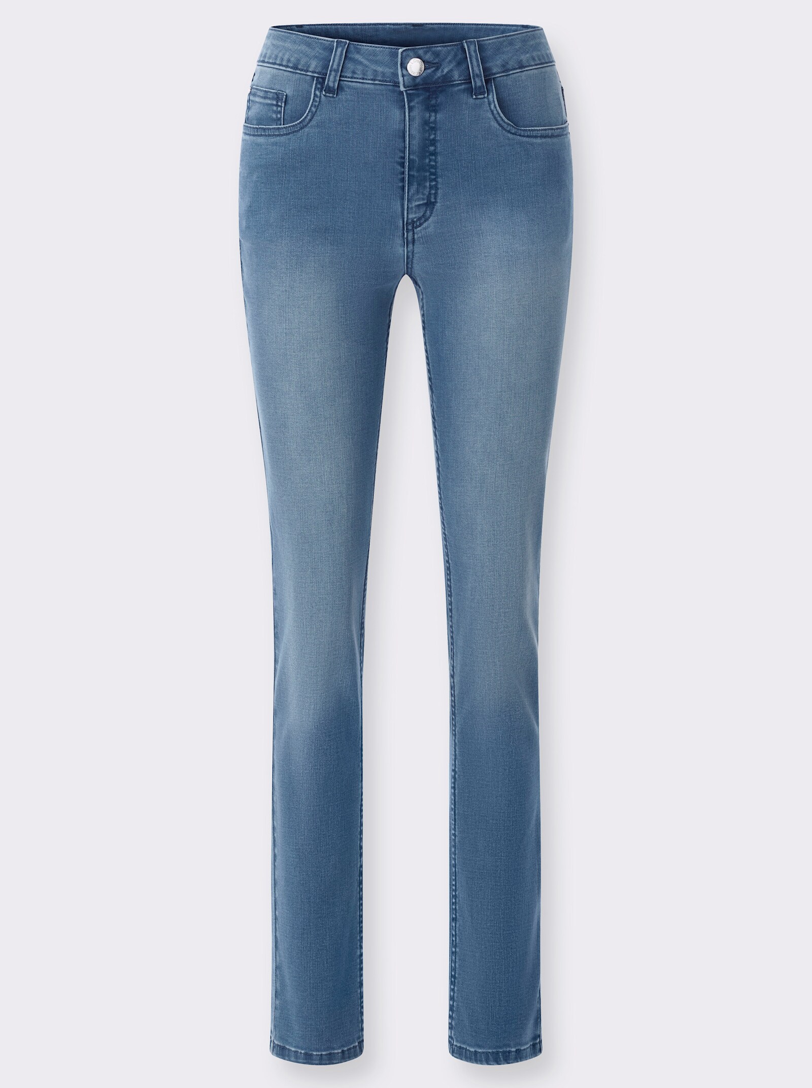 5-Pocket-Jeans mit Ziersteinchen - blue-bleached