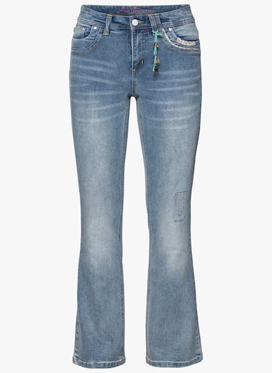 sheego by Joe Browns Bootcut-Jeans im Used-Look - light blue-denim
