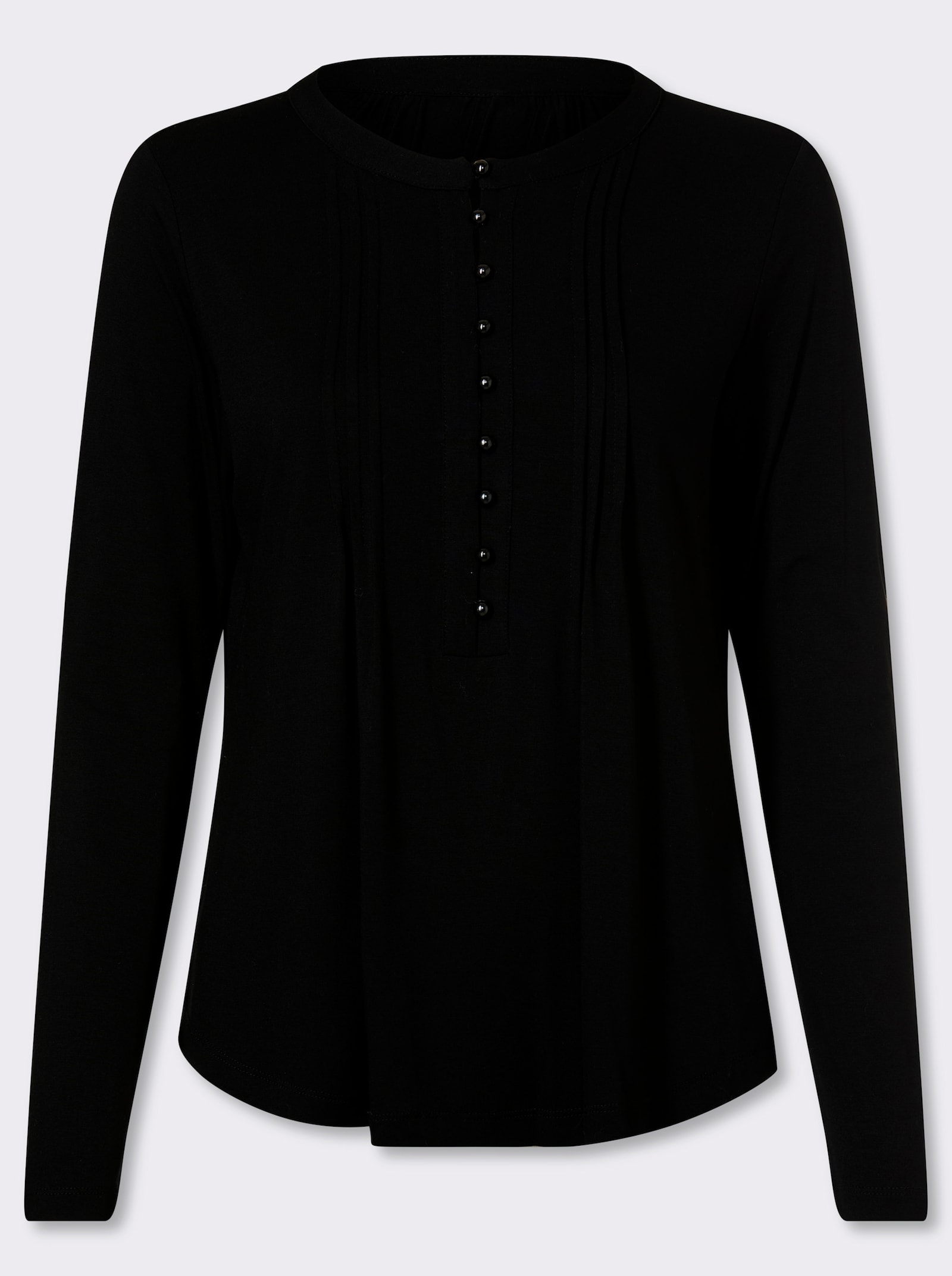 heine Langarmshirt mit Biesen - schwarz