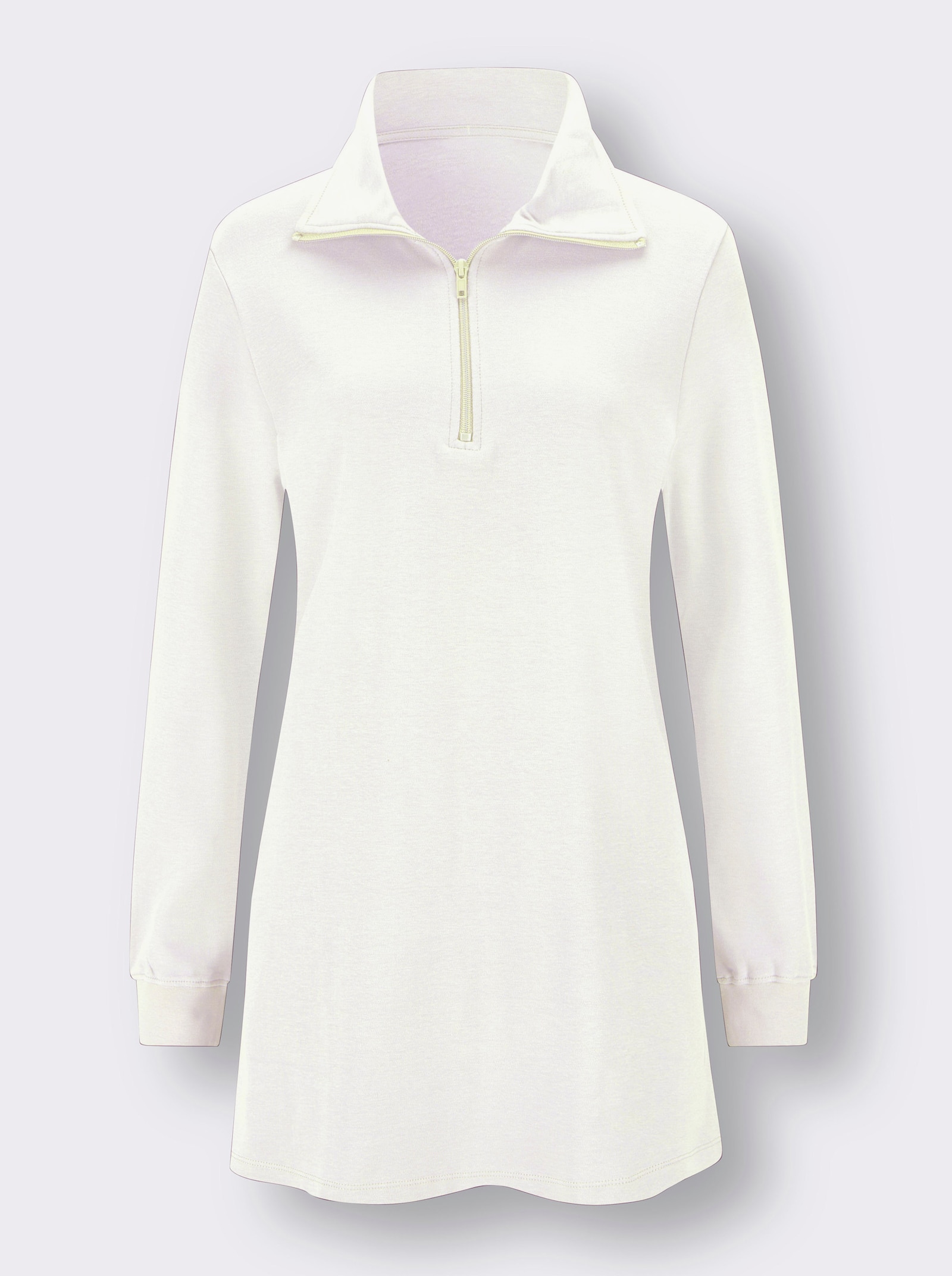 Longsweatshirt mit Umlegekragen - ecru