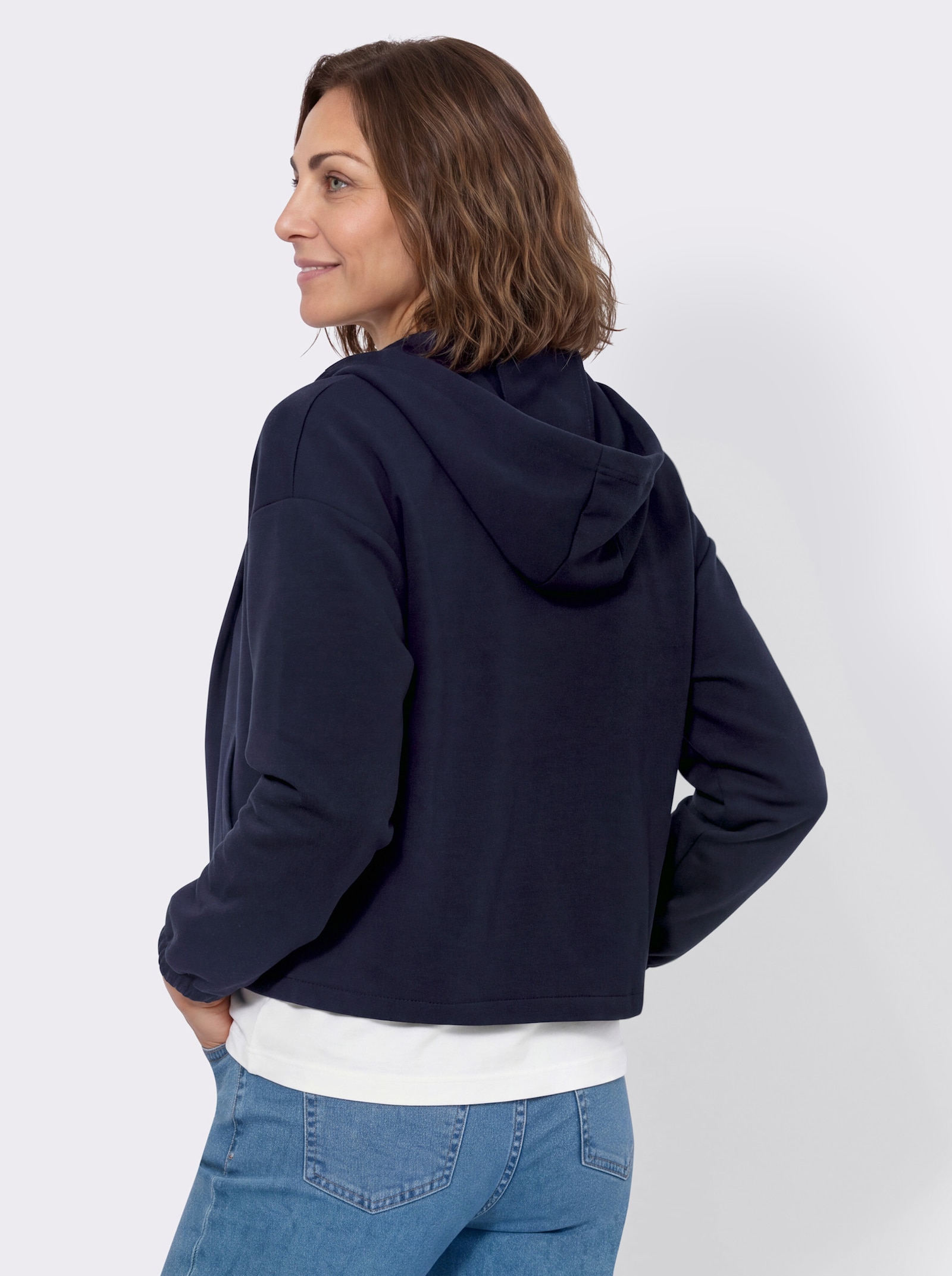 Shirtjacke mit Kapuze - marine