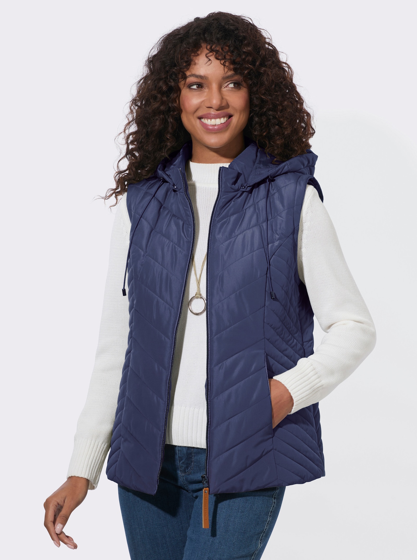  2-in-1-Jacke auch als Weste tragbar - marine