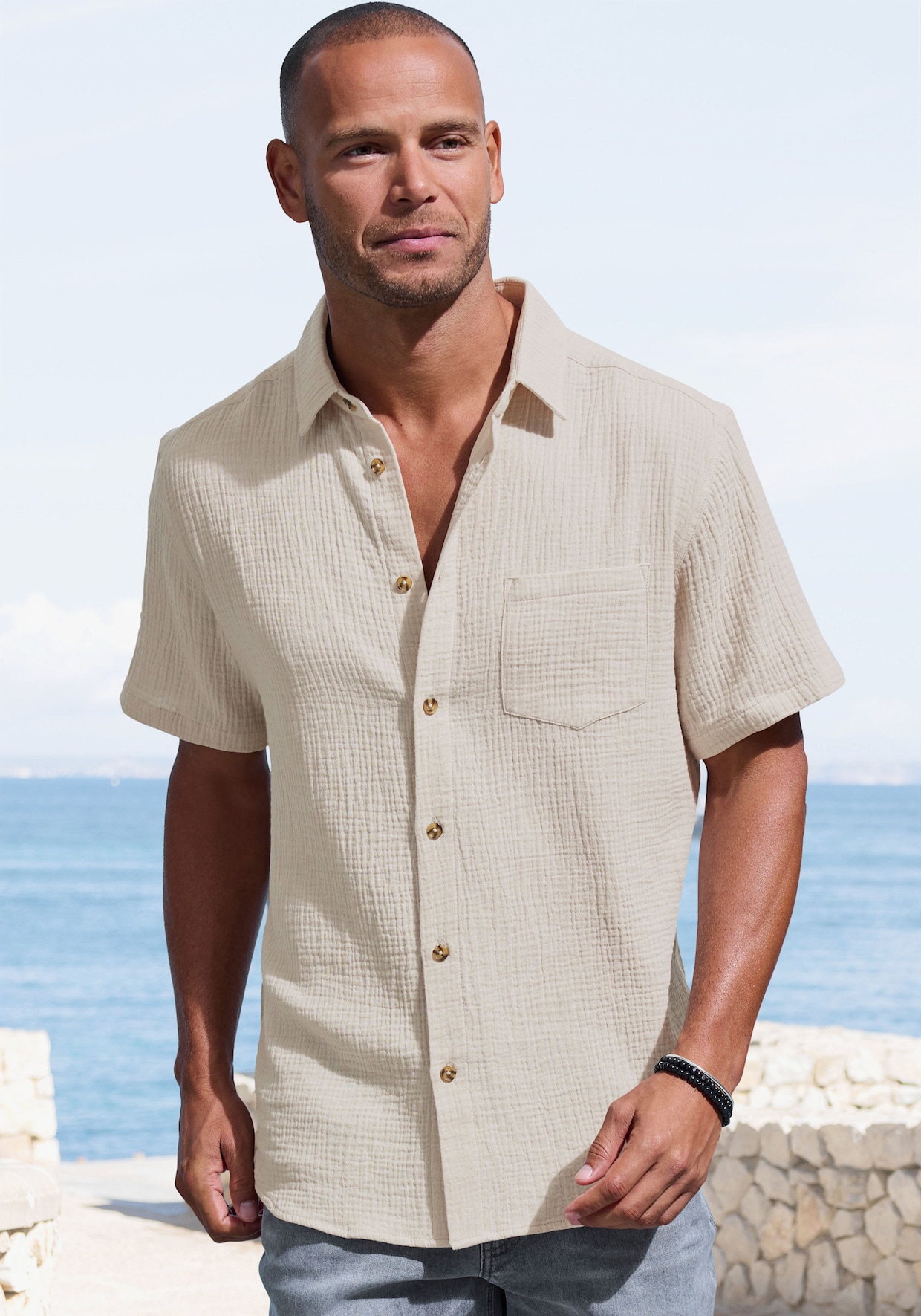 Beachtime Overhemd met korte mouwen - beige