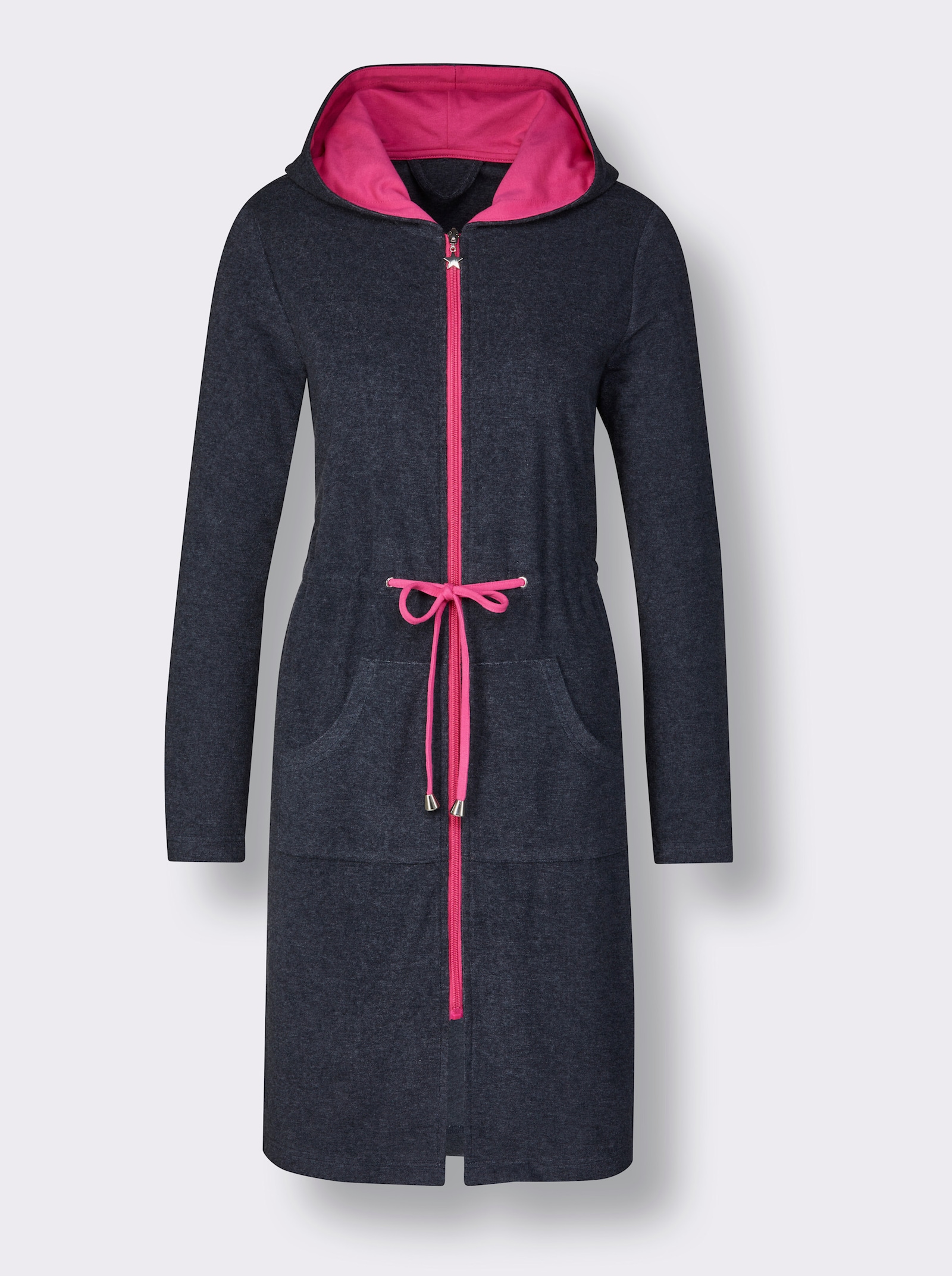 feel good Badjas - blauw gemêleerd