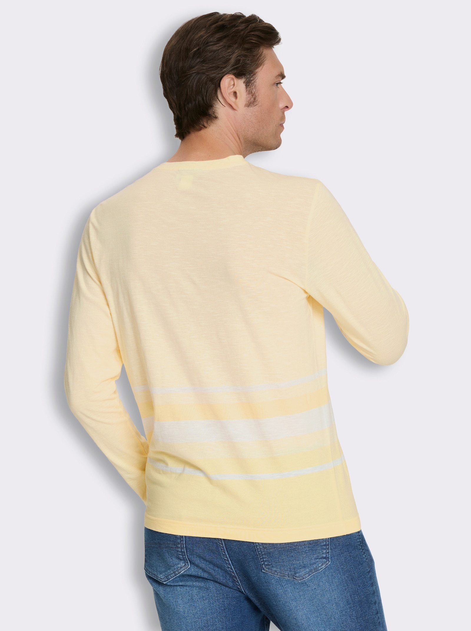 Langarmshirt in leicht strukturierter Jersey-Qualität - vanille