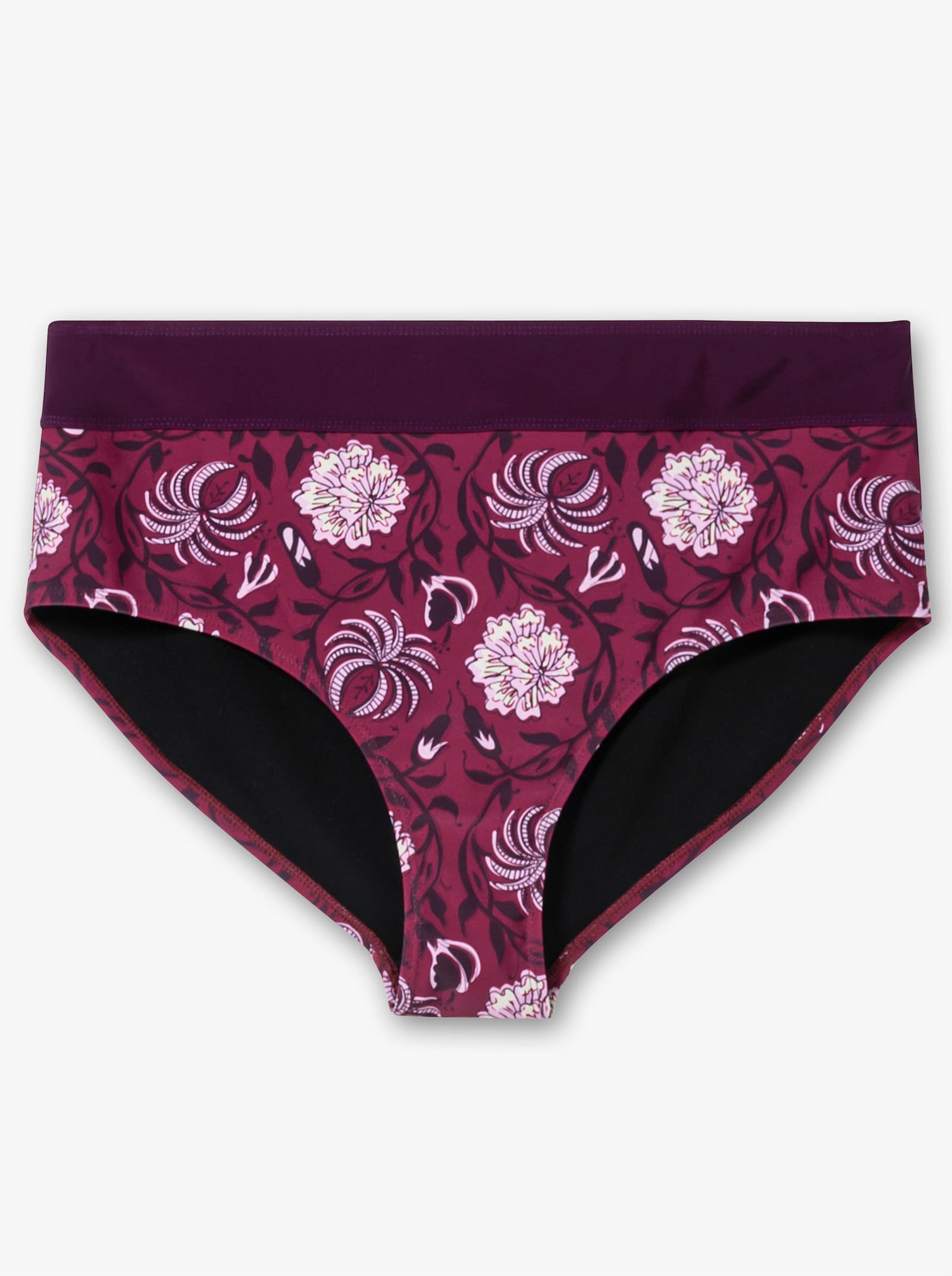 sheego by Joe Browns Bikini-Hose mit Blüten-Druck - beere-gemustert