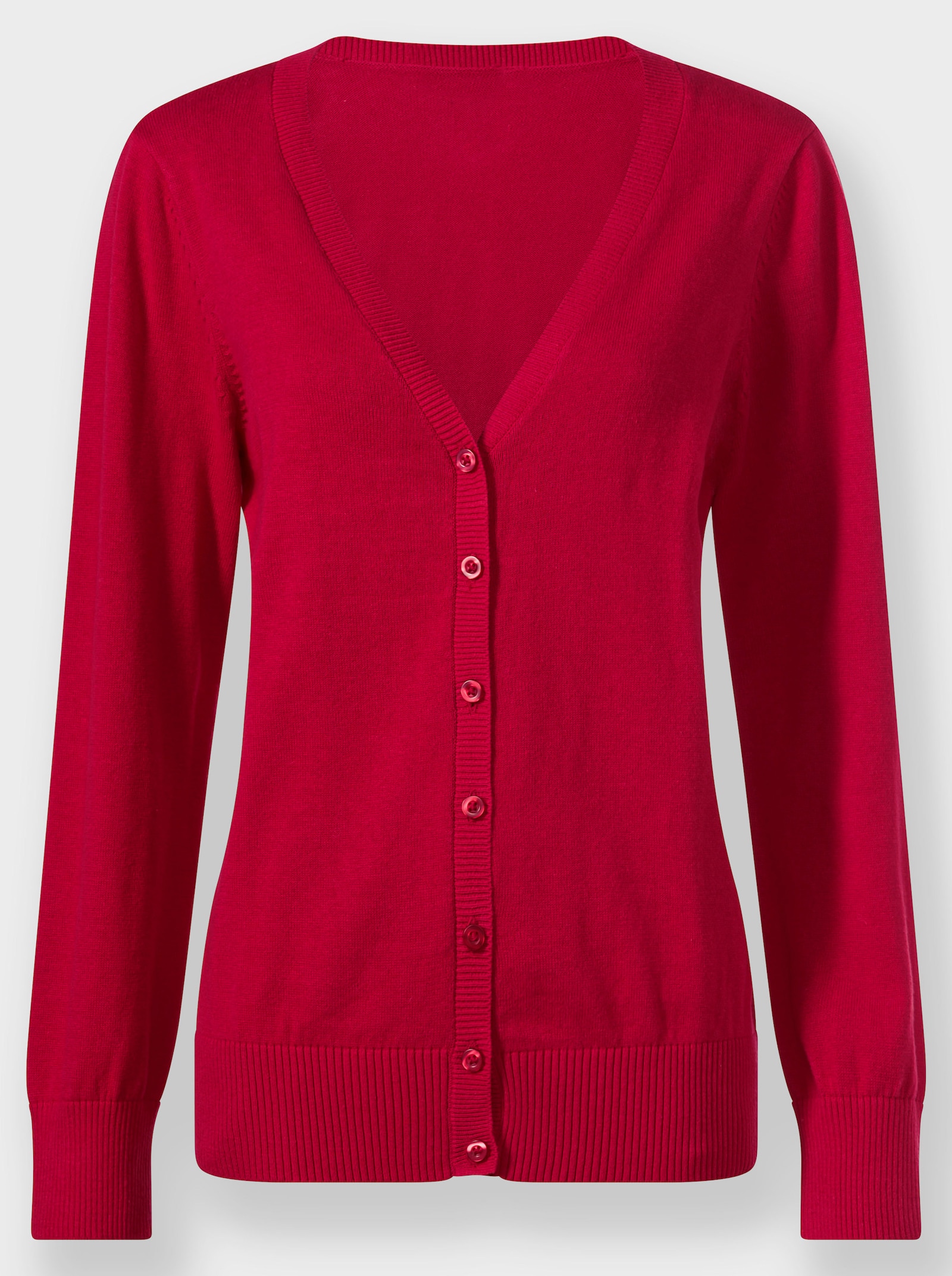 Strickjacke mit V-Ausschnitt - rot