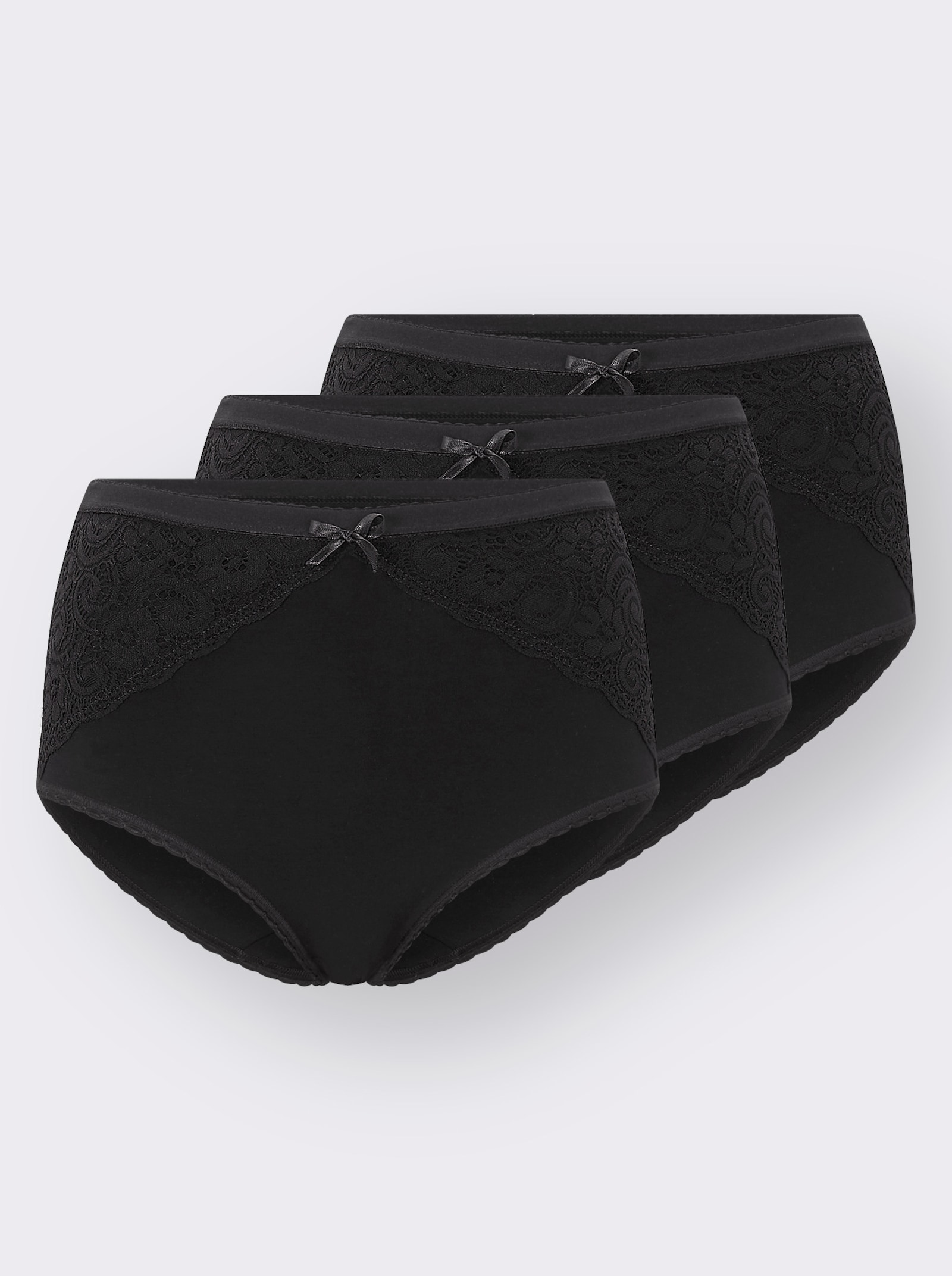 wäschepur Taillenslip mit Spitzen-Einsatz vorne - schwarz