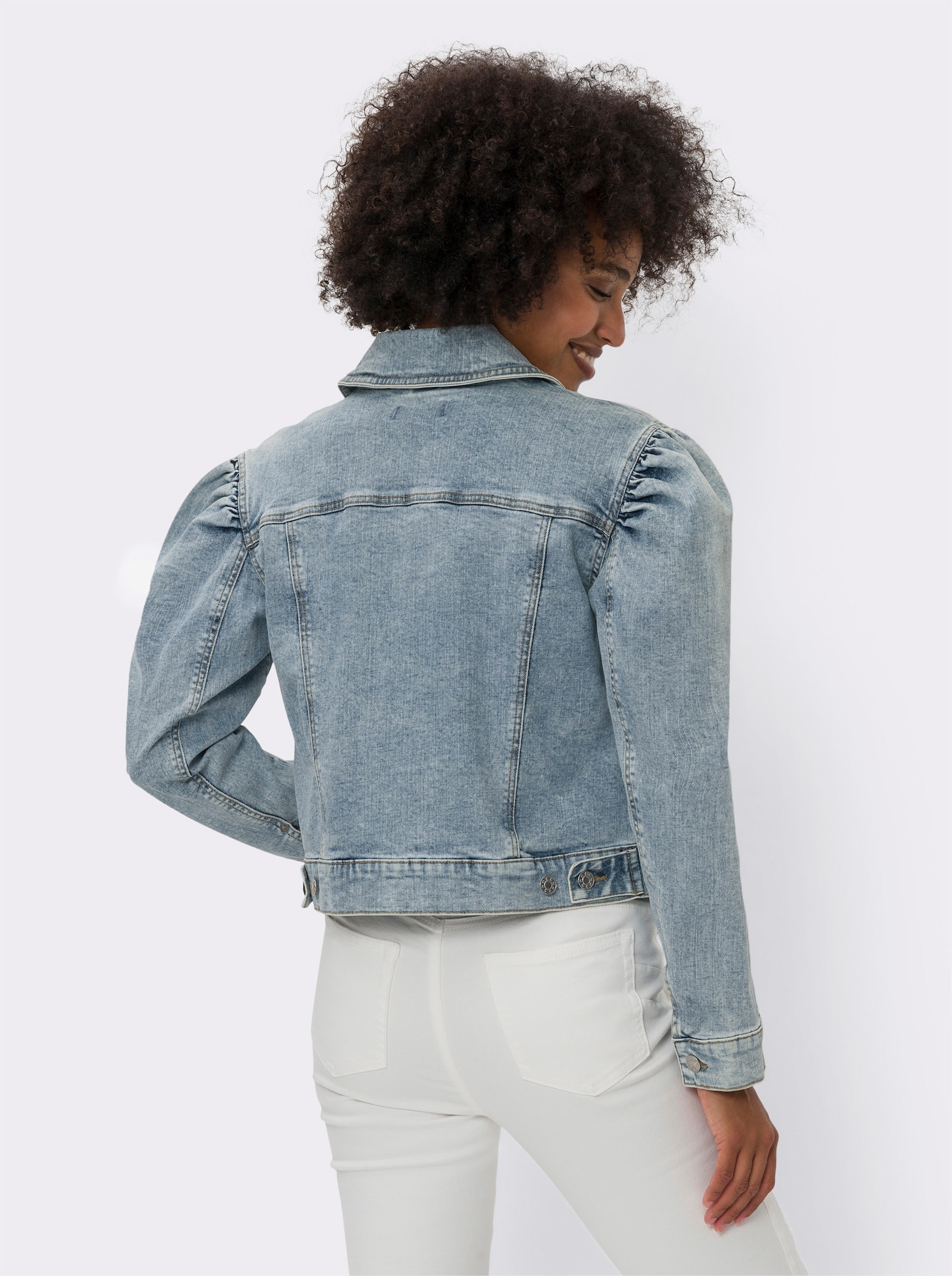 heine Jeansjack met pofmouwen - blue-bleached