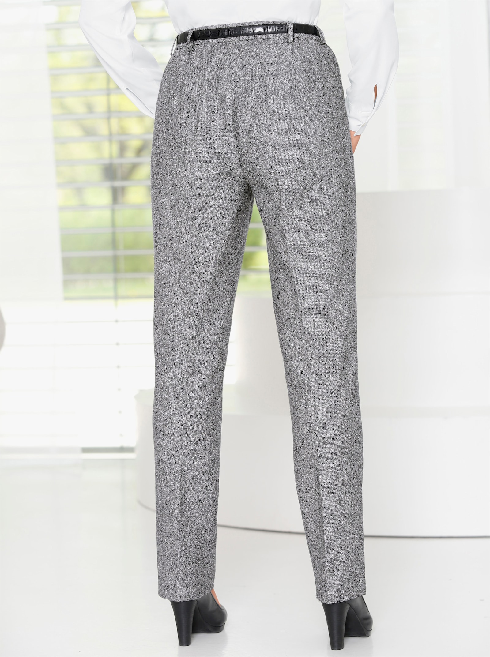 Come on Bügelfaltenhose mit Taillenabnähern - schwarz-weiß Fil a Fil