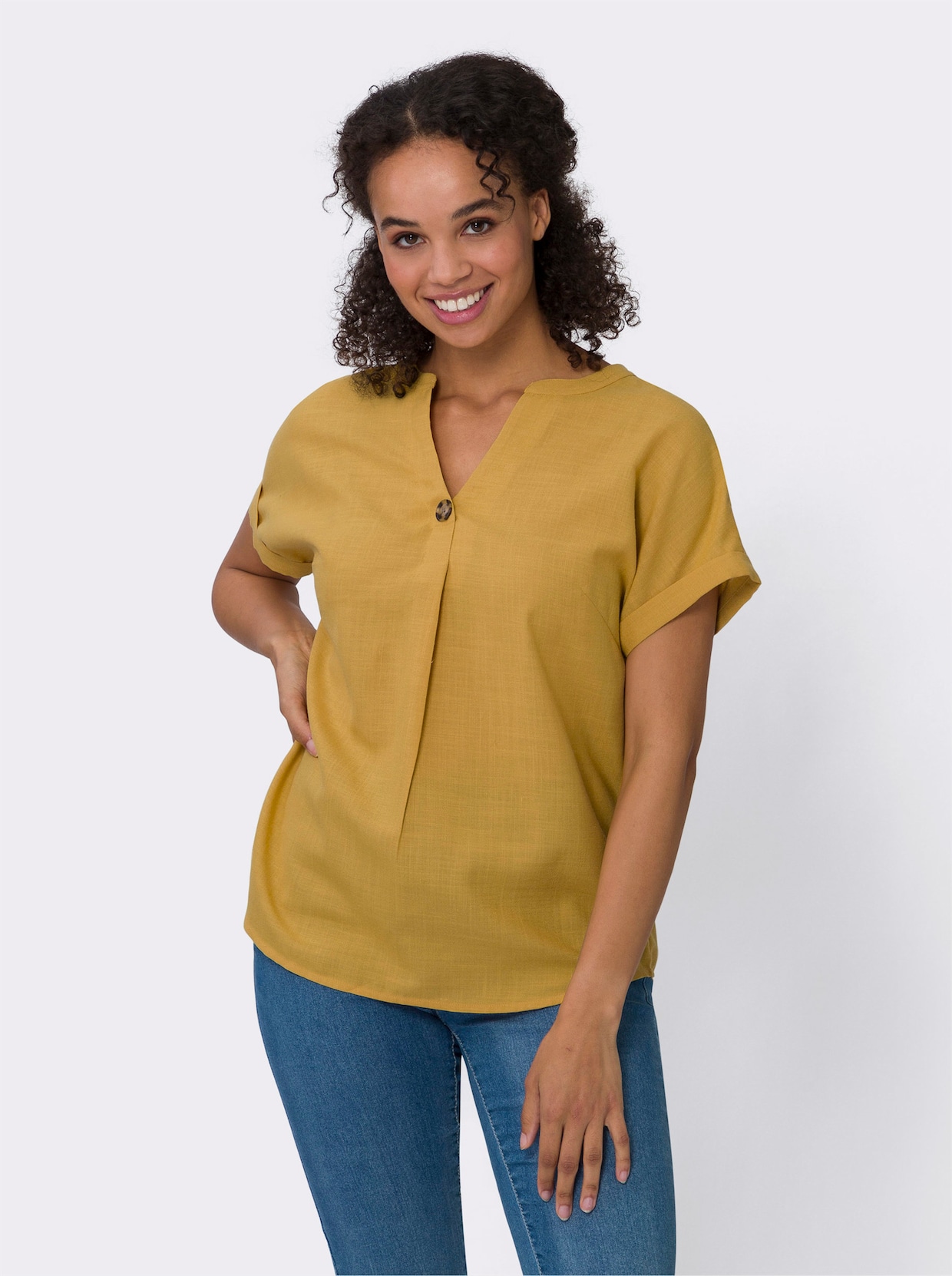 Comfortabele blouse - oker