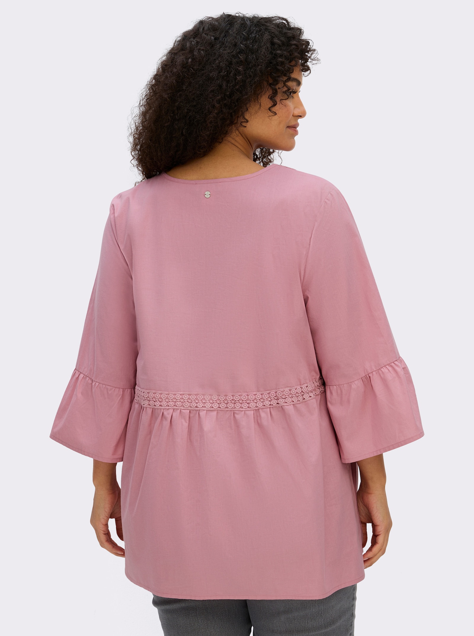 sheego Tunika mit Bindebändern - altrosa