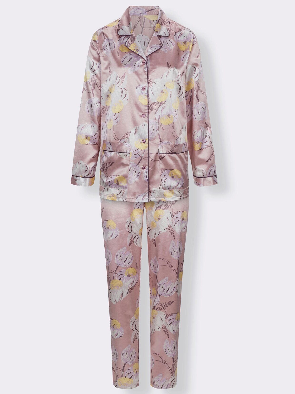 wäschepur Pyjama - mauve-bedruckt