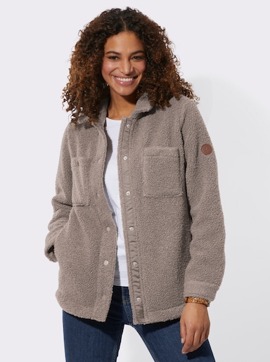Jackenblazer aus Fleece - taupe
