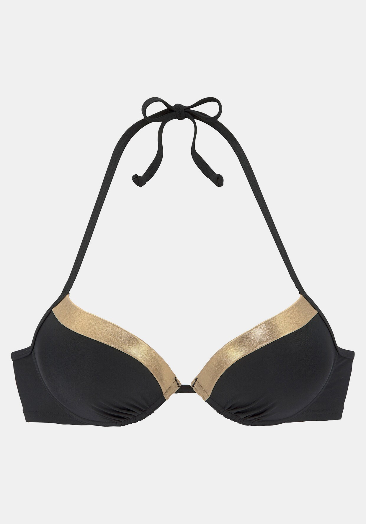 LASCANA Push-Up-Bikini-Top - schwarz-goldfarben