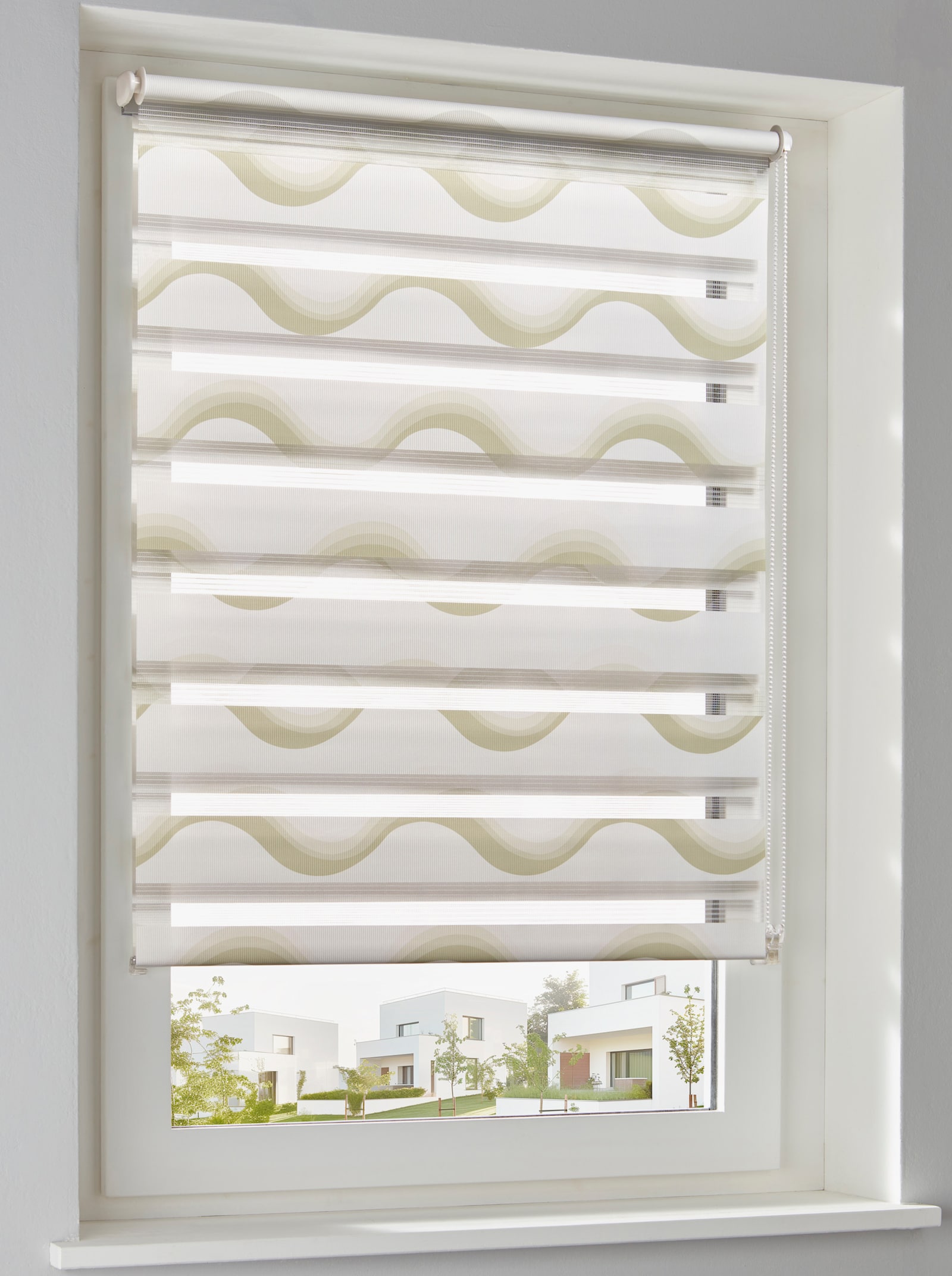 heine home Dubbel rolgordijn - wit/beige