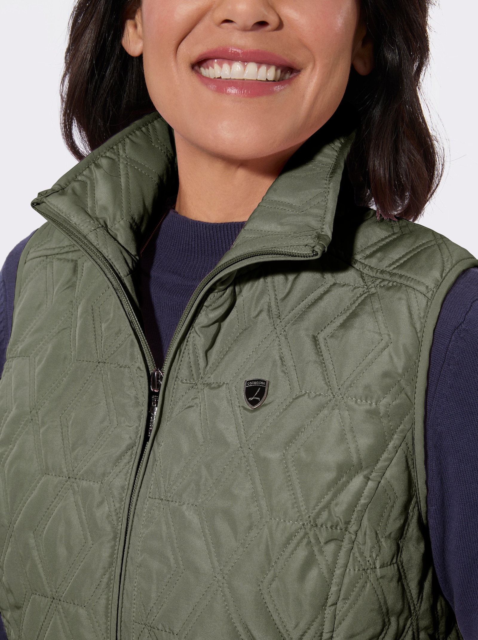 Steppweste mit wärmendem Fleecefutter - khaki