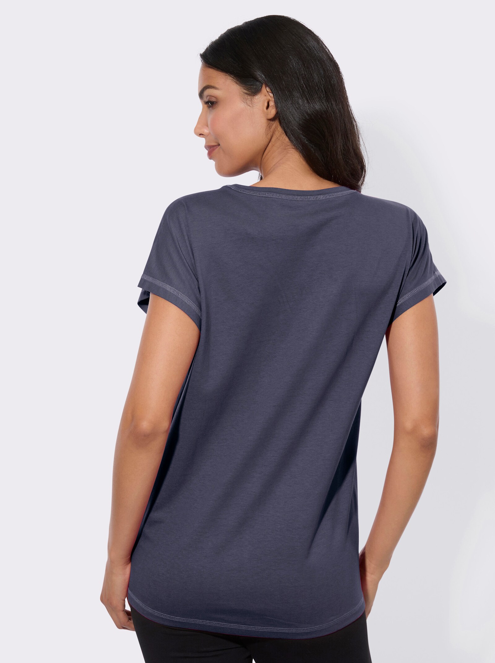 Longshirt aus reiner Baumwolle - marine