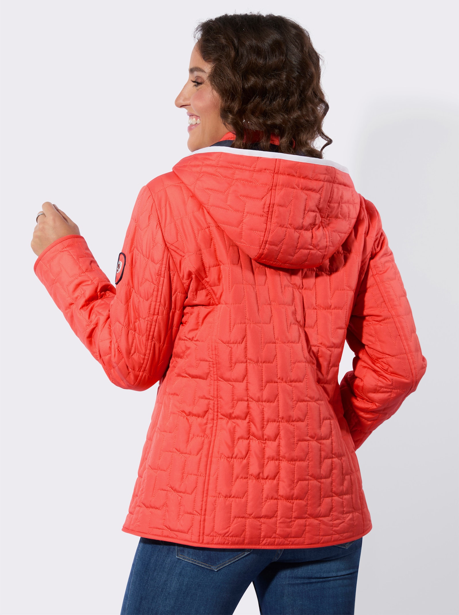 Steppjacke mit Reißverschluss-Taschen - grapefruit