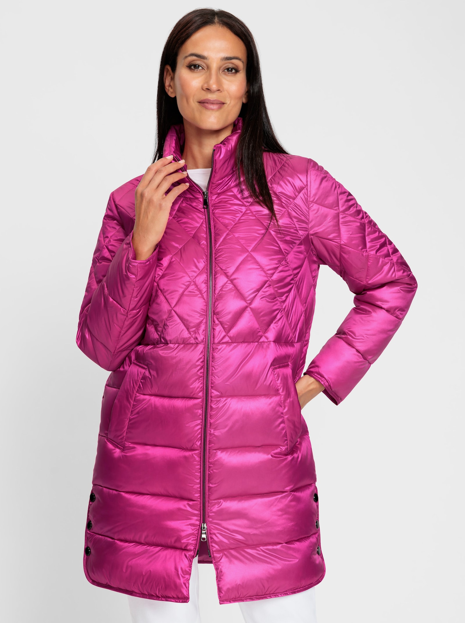 heine Steppmantel in Glanz-Optik - fuchsia