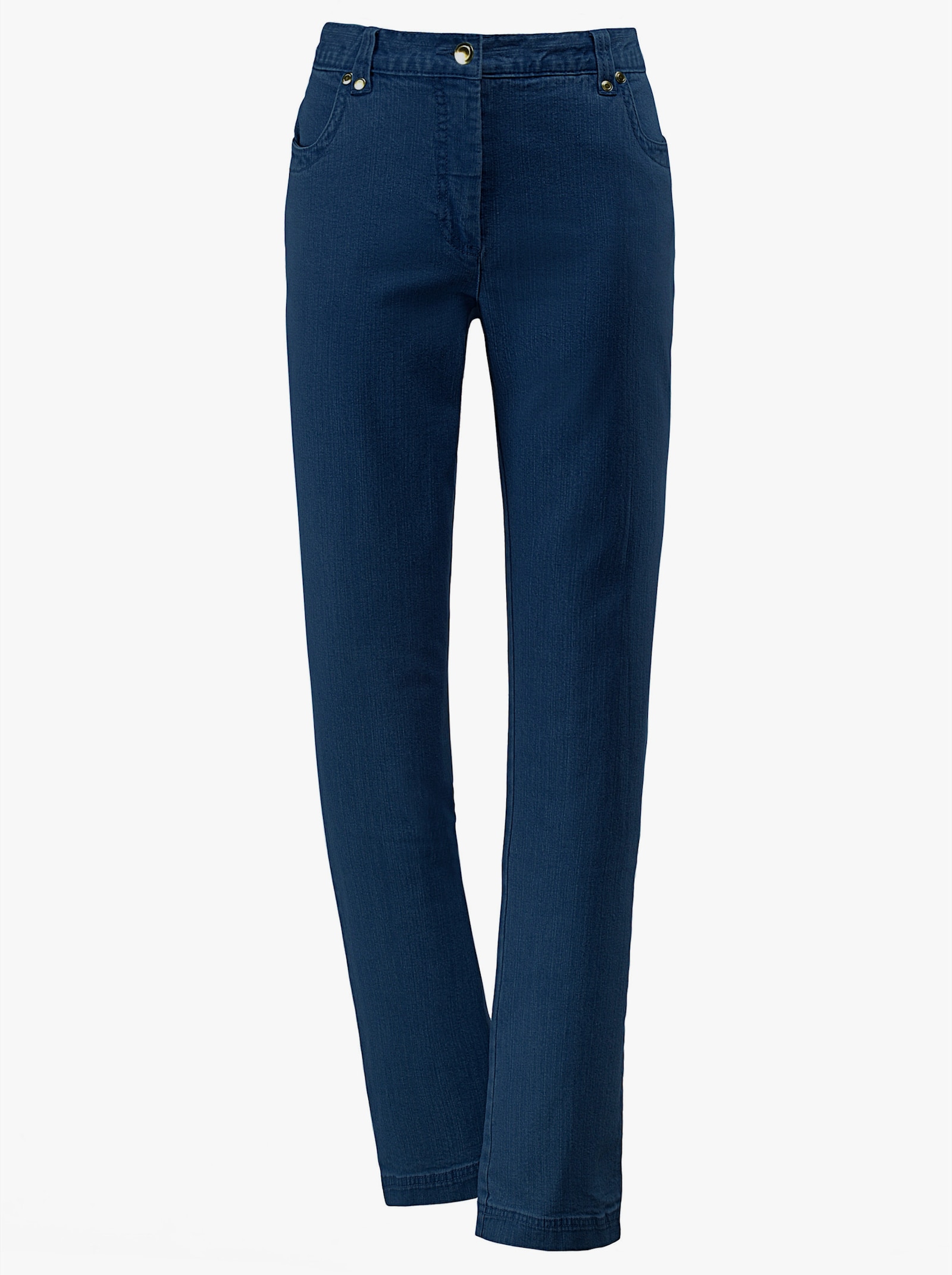 Stretch-Jeans mit Glitzersteinchen hinten - blue-stone-washed