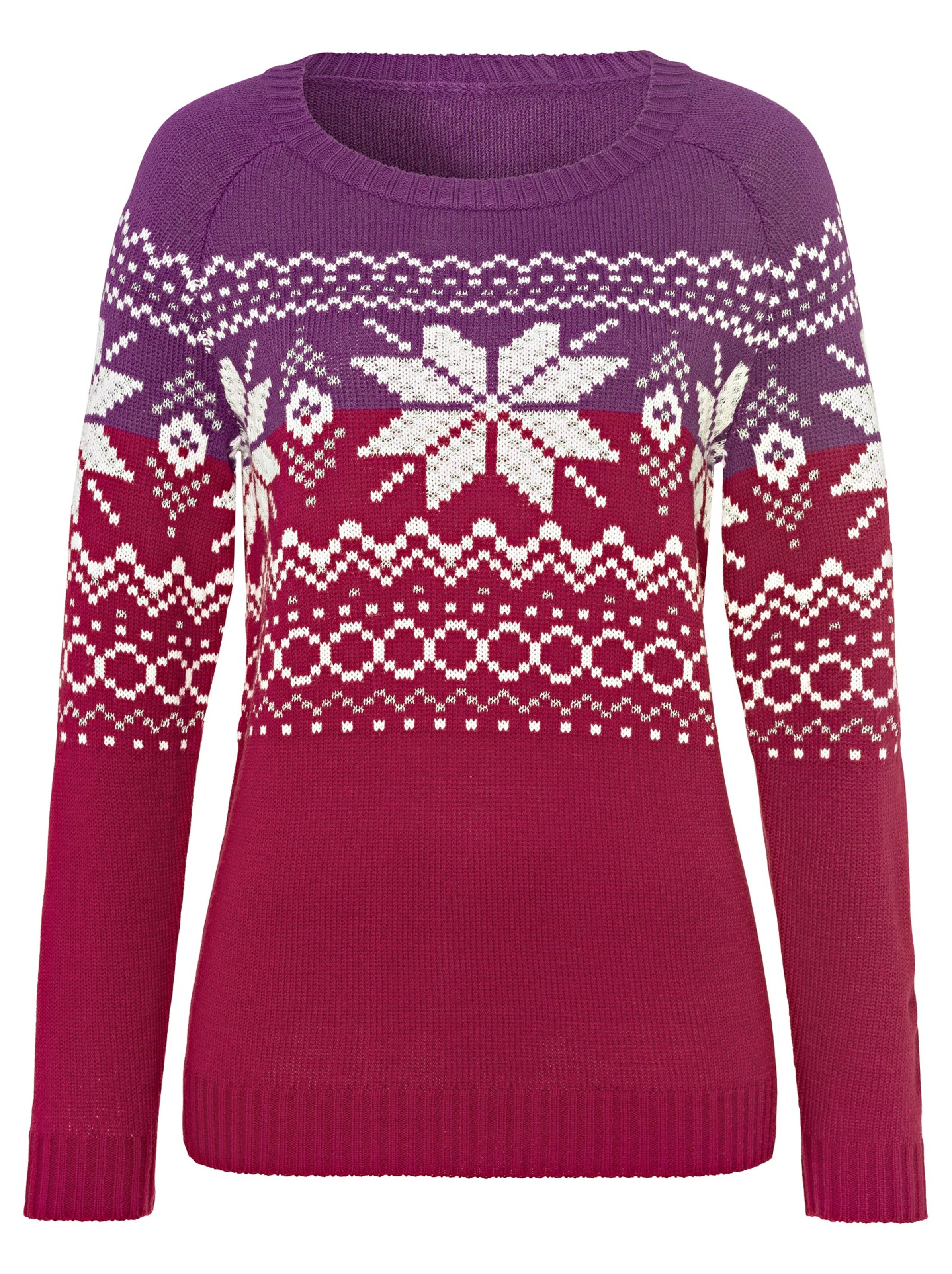 Pullover - rot-gemustert