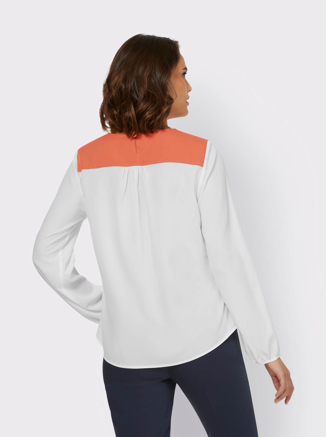 heine Blouse met lange mouwen - ecru/mandarijn