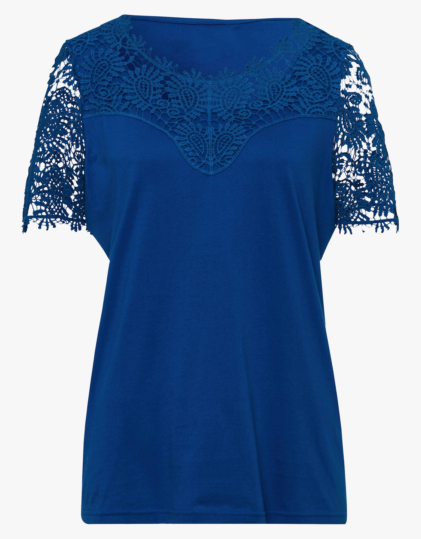 Spetstopp med transparent spets - kungsblå