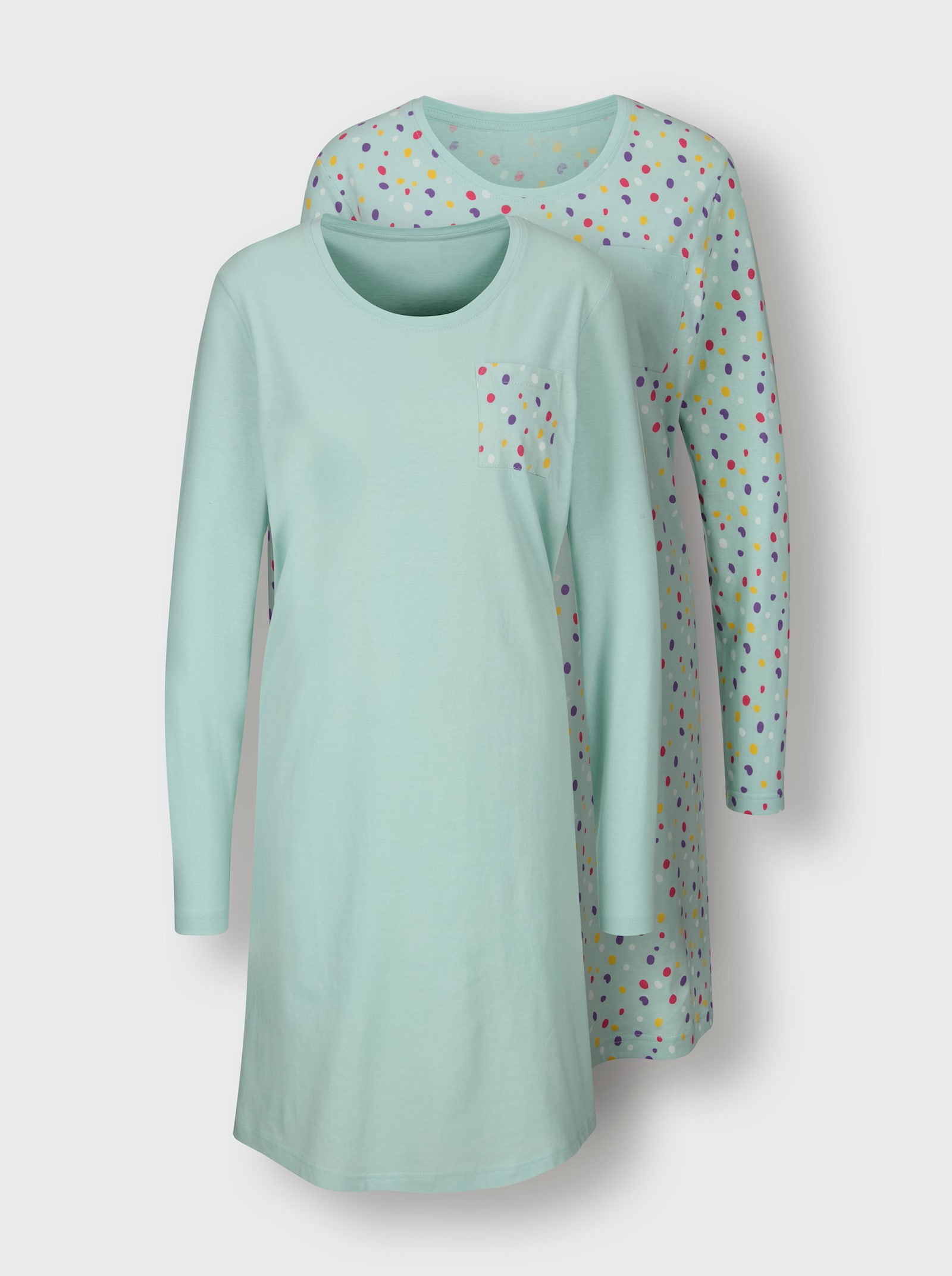 wäschepur Slaapshirts - kalkmint bedrukt + kalkmint