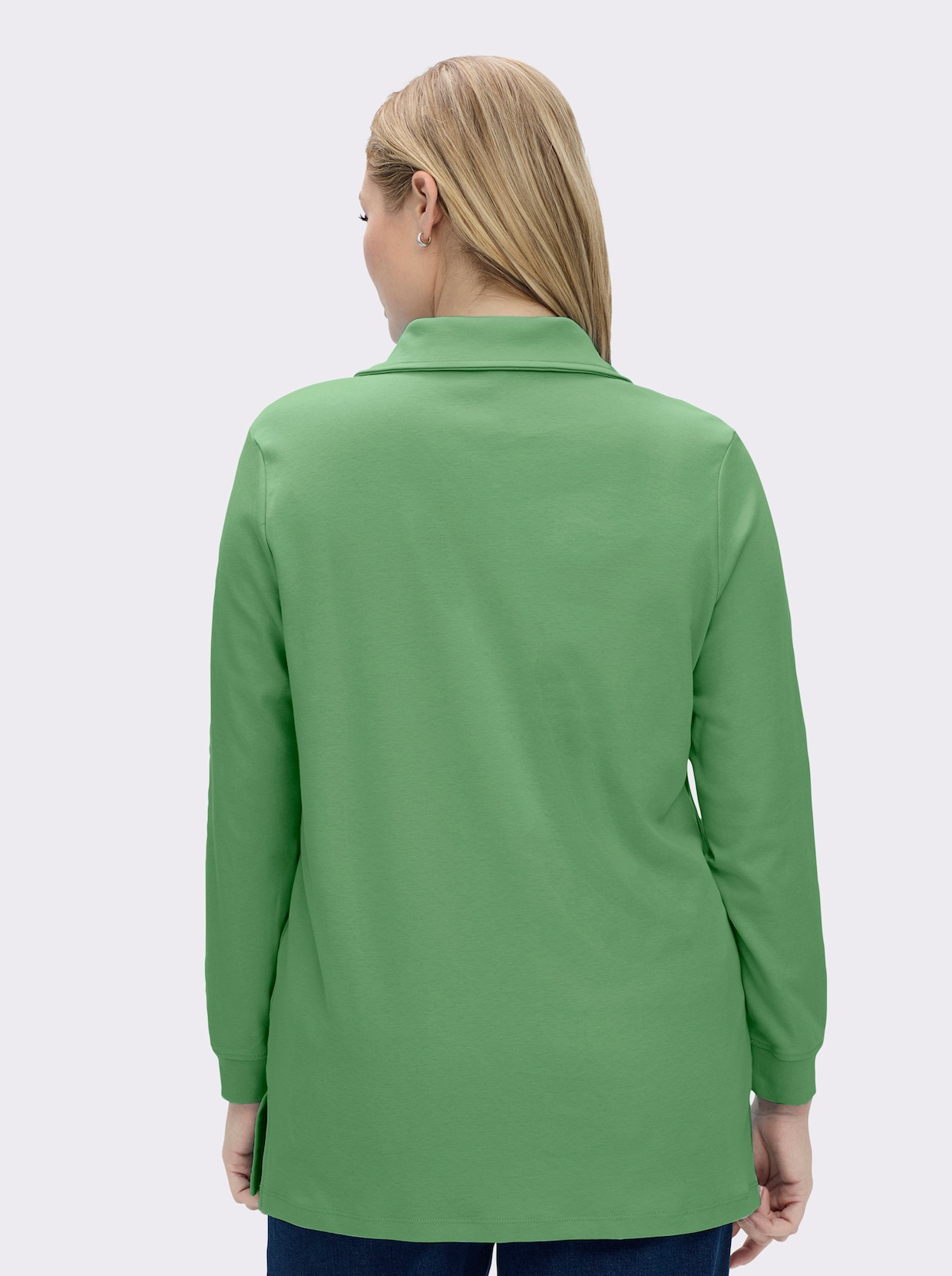 Longsweatshirt mit Umlegekragen - apfel