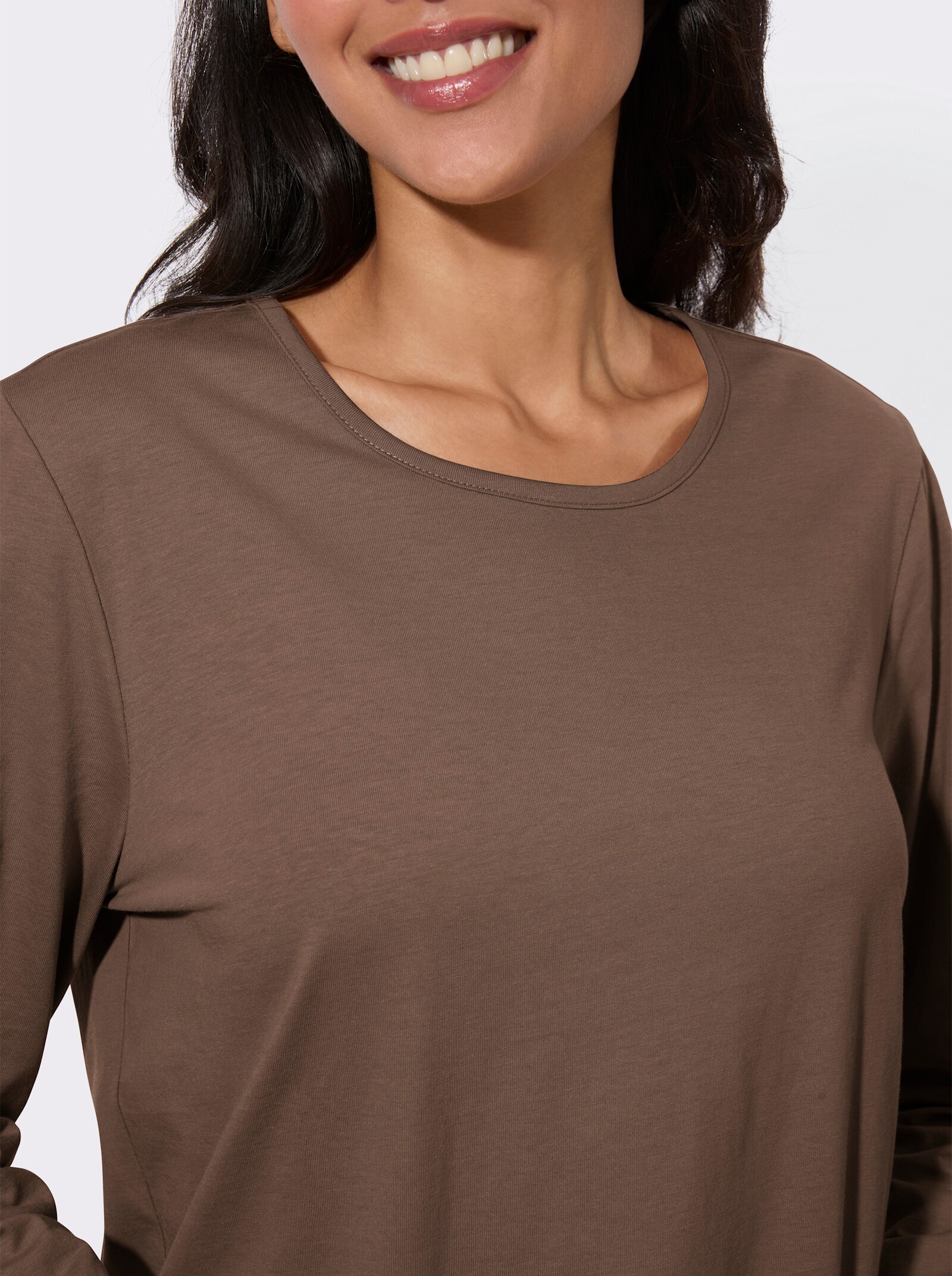 Schlafanzugshirt in Single-Jersey-Qualität - schoko