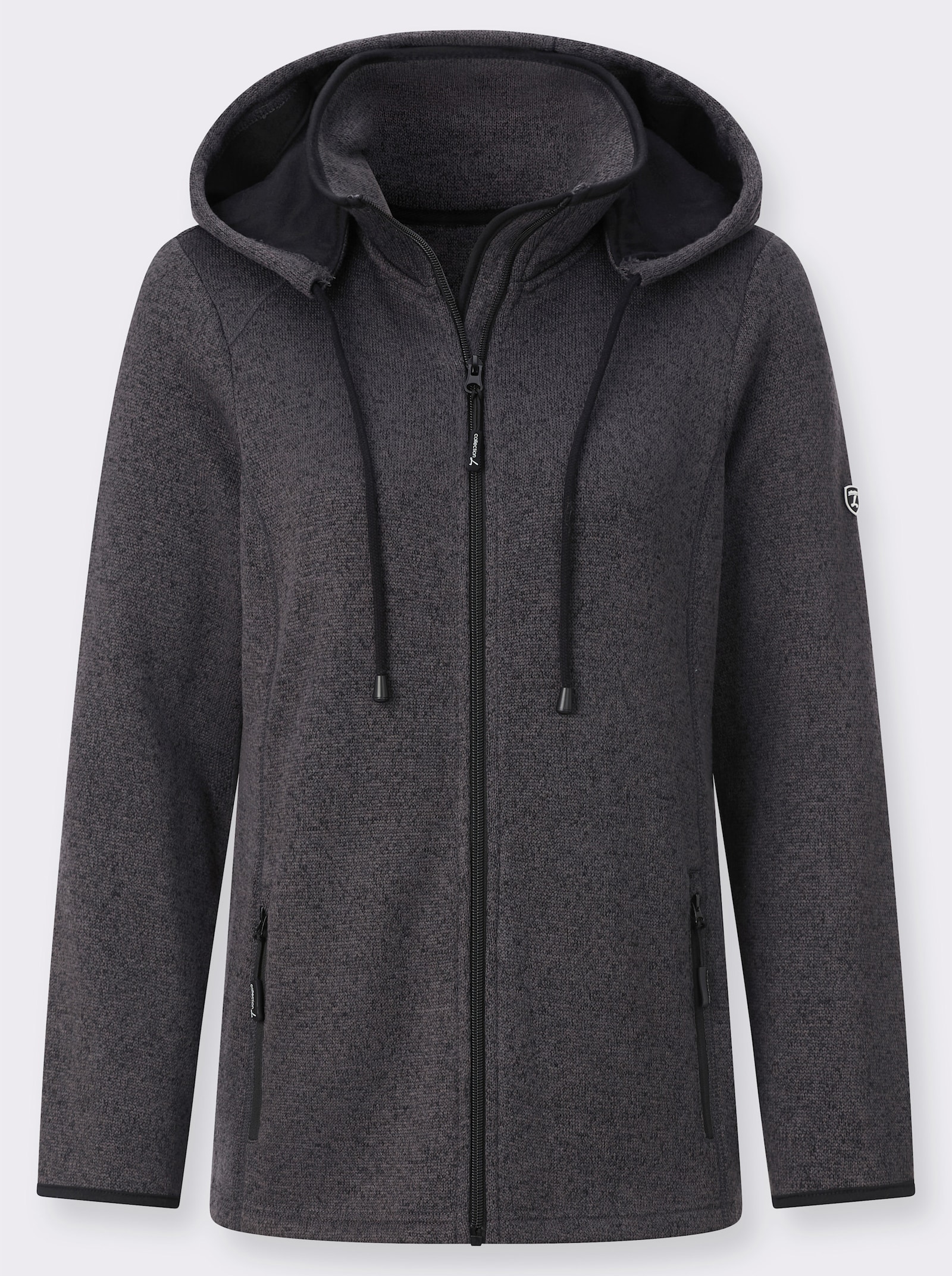 Fleecejacke mit Antipilling-Ausrüstung - anthrazit-meliert