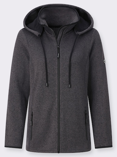 Fleecejacke - anthrazit-meliert