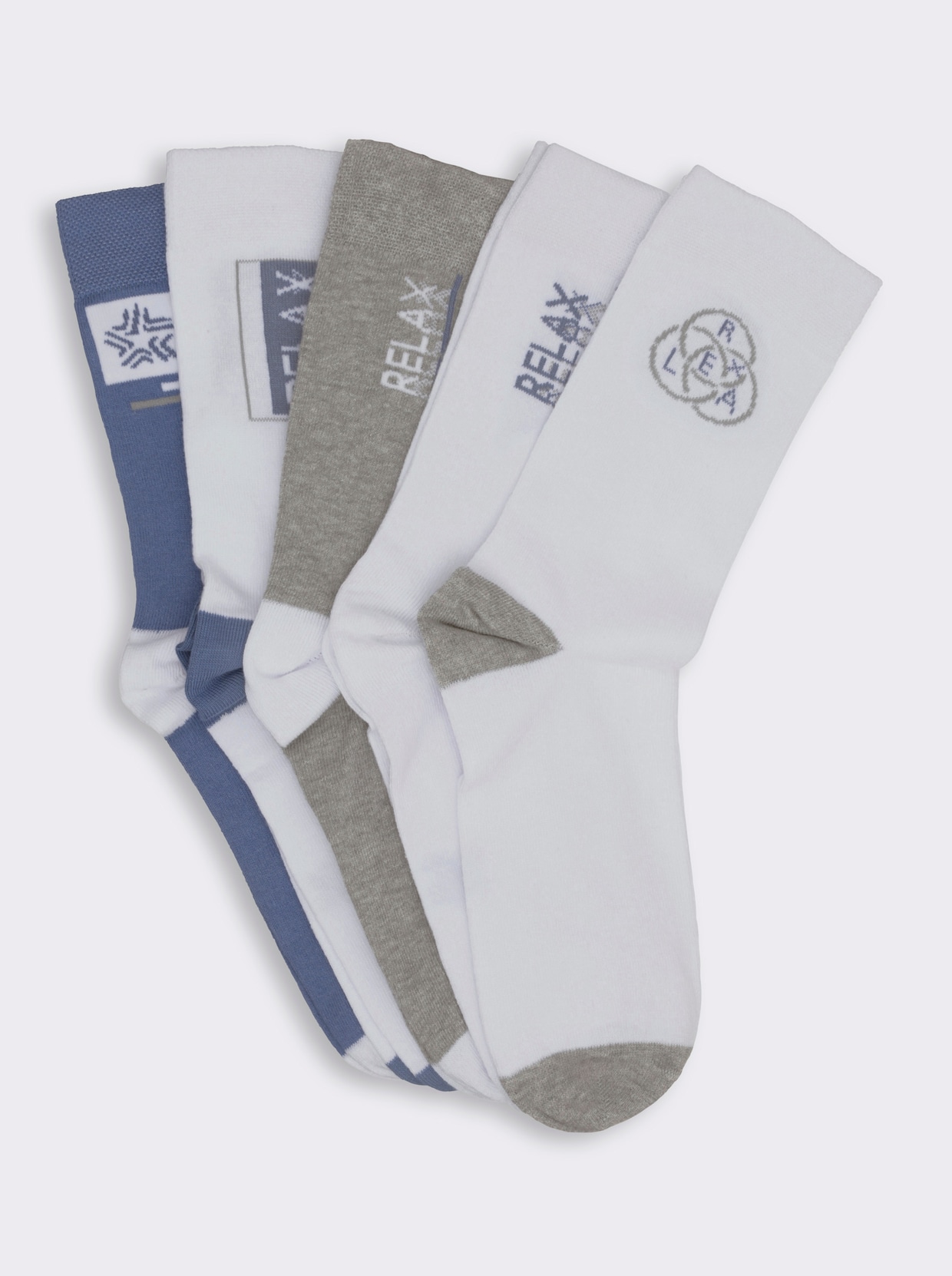 wäschepur Socken - weiß + taubenblau
