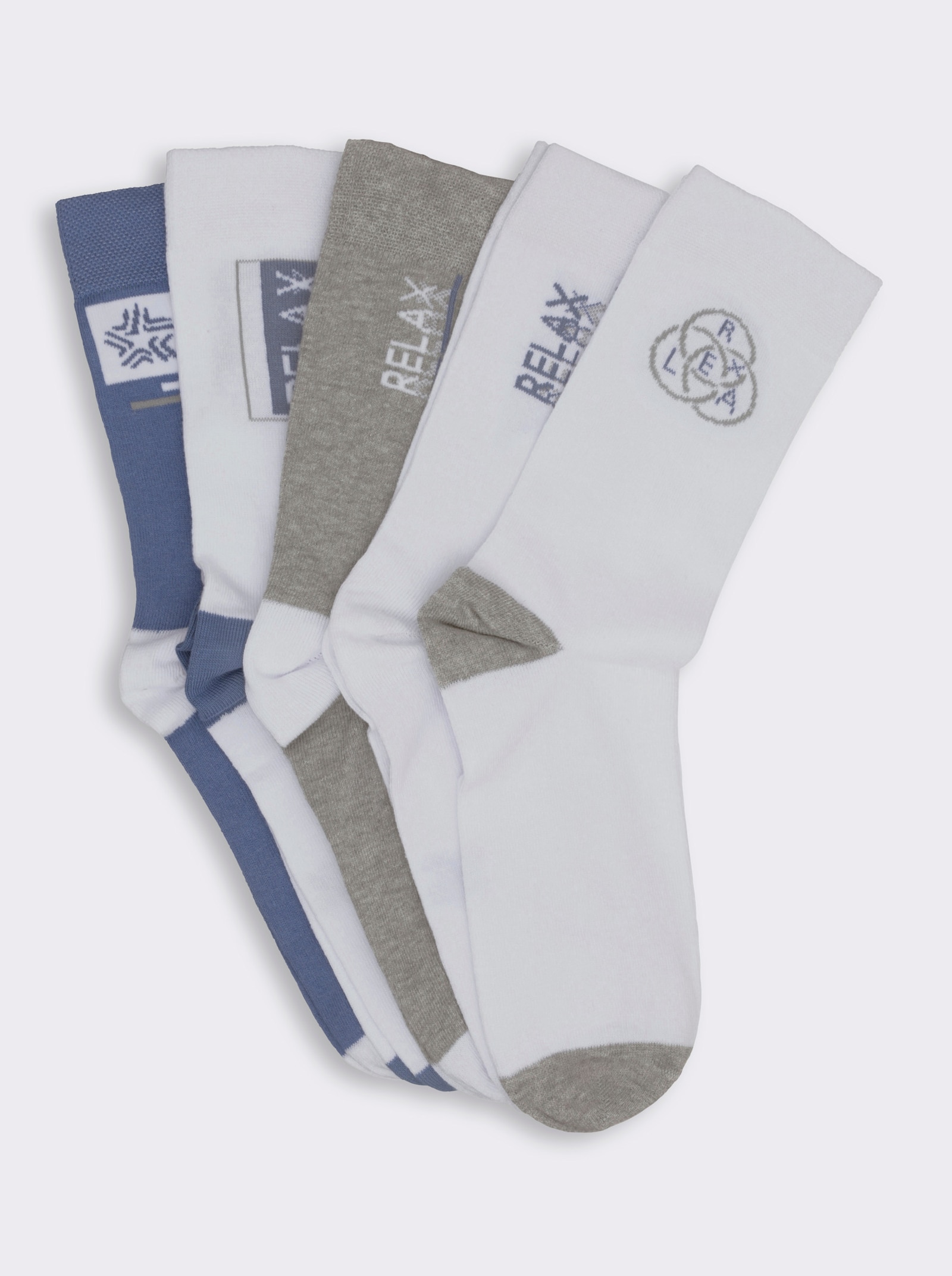 wäschepur Socken - weiss + taubenblau