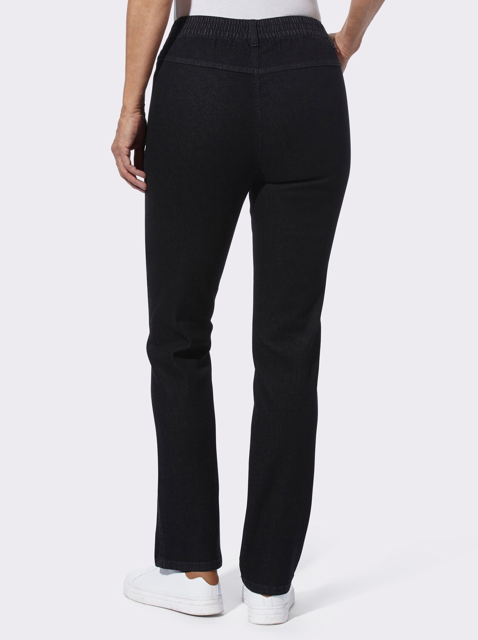 Džíny ze strečového materiálu - bělená modrá + černý denim